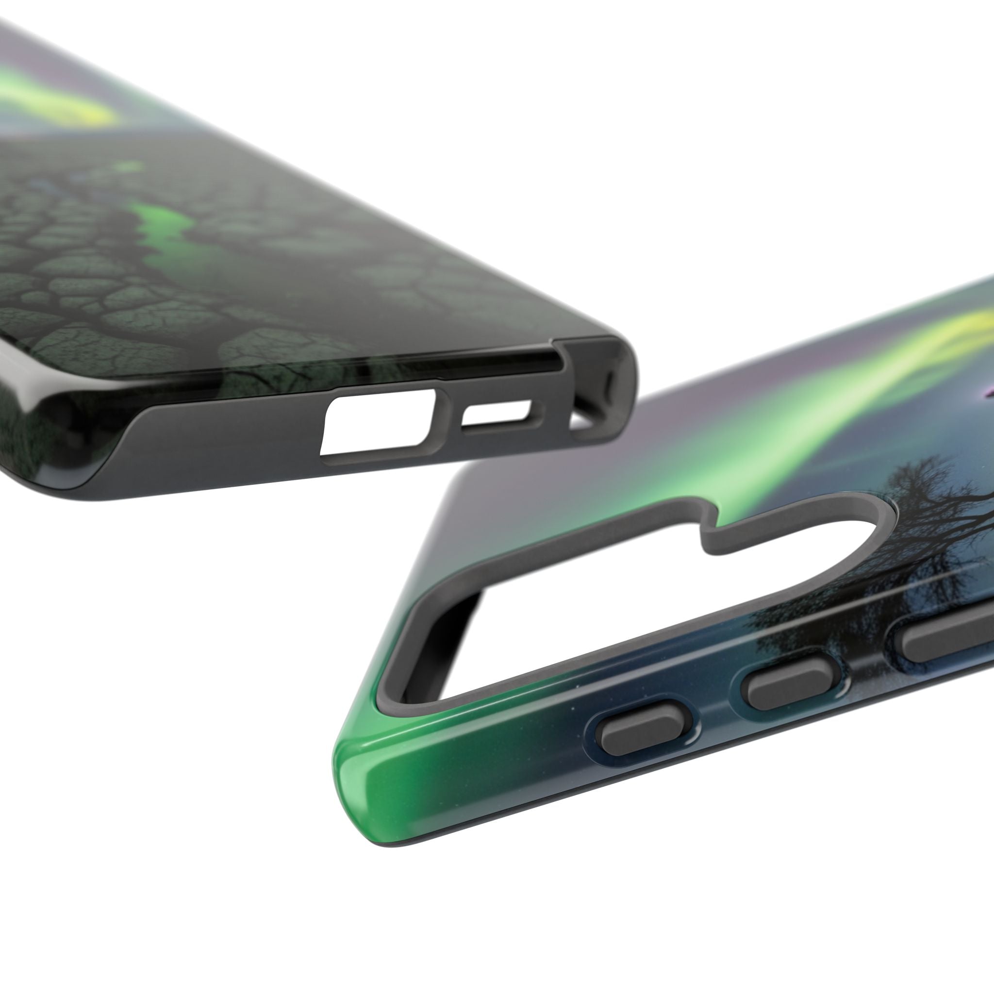 Aurora Night Sky Tough Phone Case — Northern Lights Landscape Protective Cover