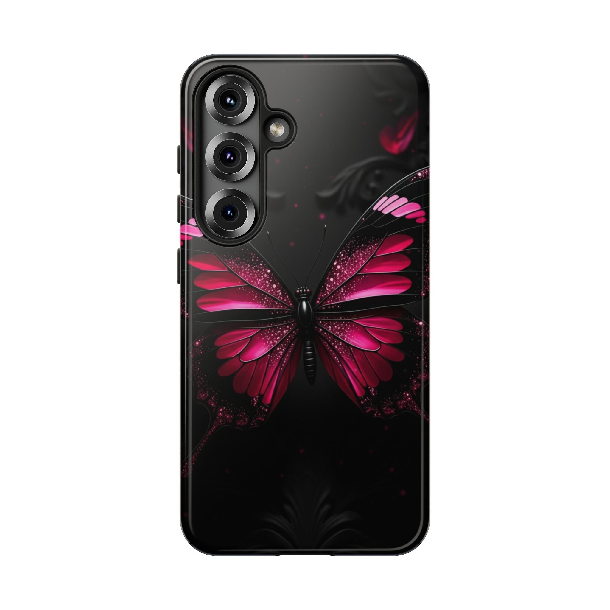 Pink Butterfly Tough Phone Case - Shockproof Protective iPhone Cover