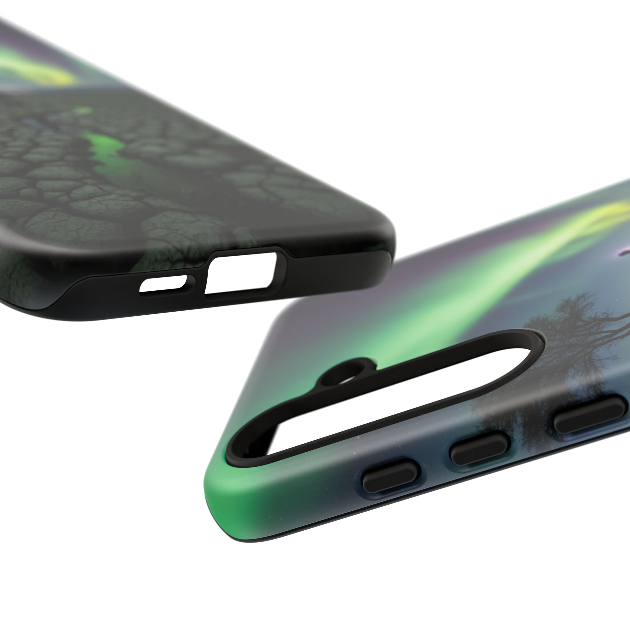 Aurora Night Sky Tough Phone Case — Northern Lights Landscape Protective Cover