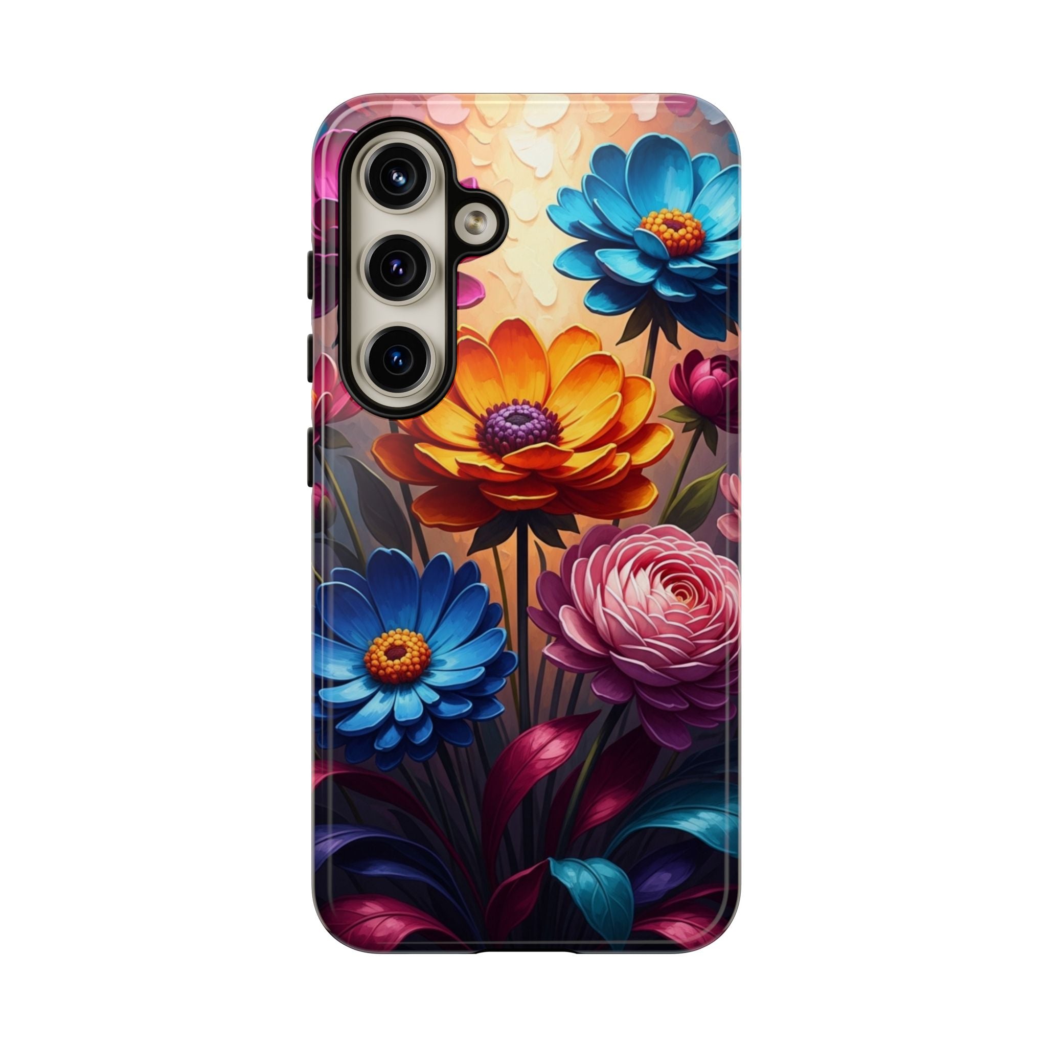 Floral Sunset Tough Phone Case — Vibrant Bloom Protective Cover