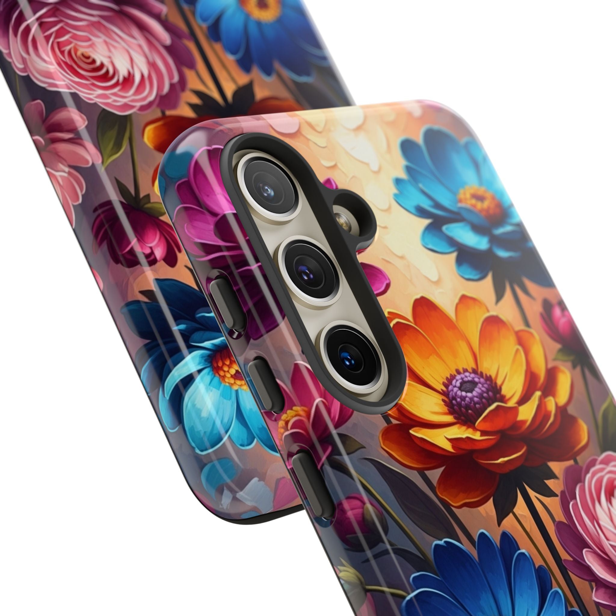 Floral Sunset Tough Phone Case — Vibrant Bloom Protective Cover