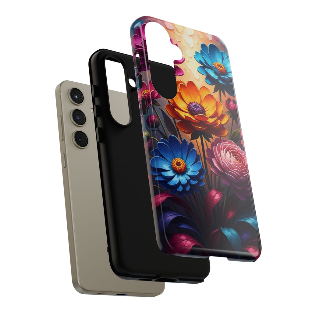 Floral Sunset Tough Phone Case — Vibrant Bloom Protective Cover
