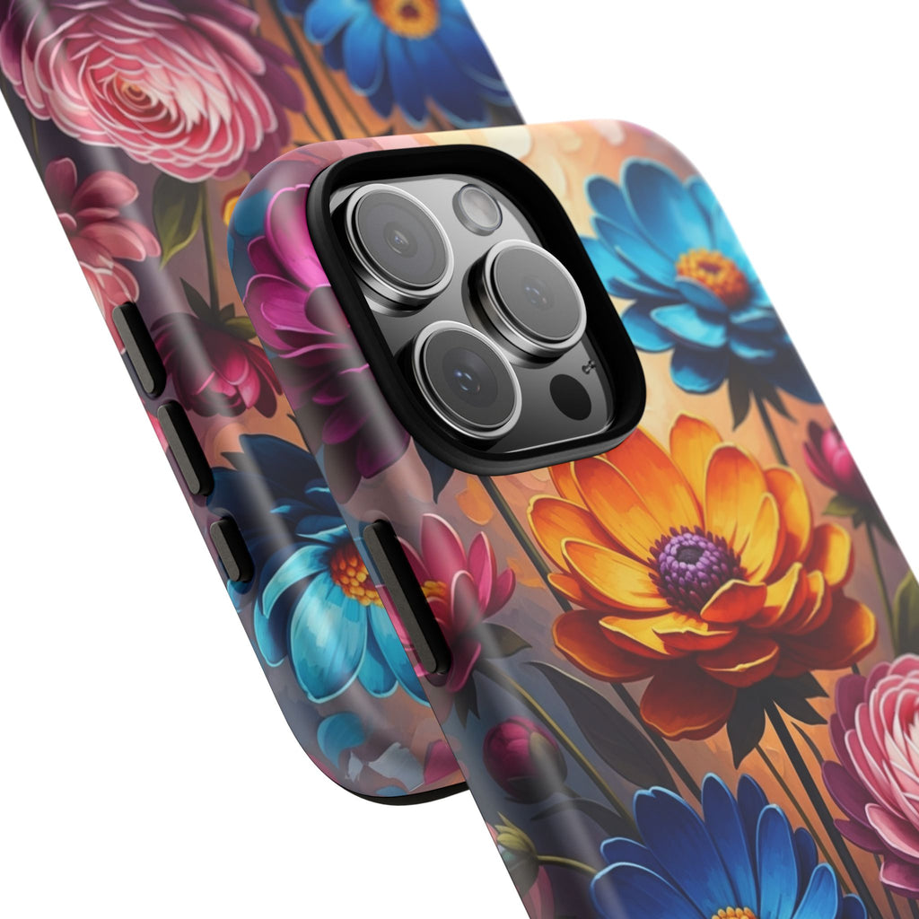Floral Sunset Tough Phone Case — Vibrant Bloom Protective Cover