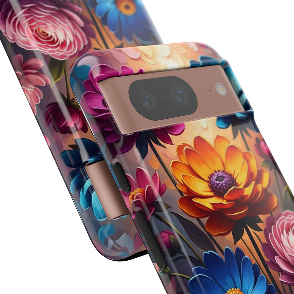 Floral Sunset Tough Phone Case — Vibrant Bloom Protective Cover