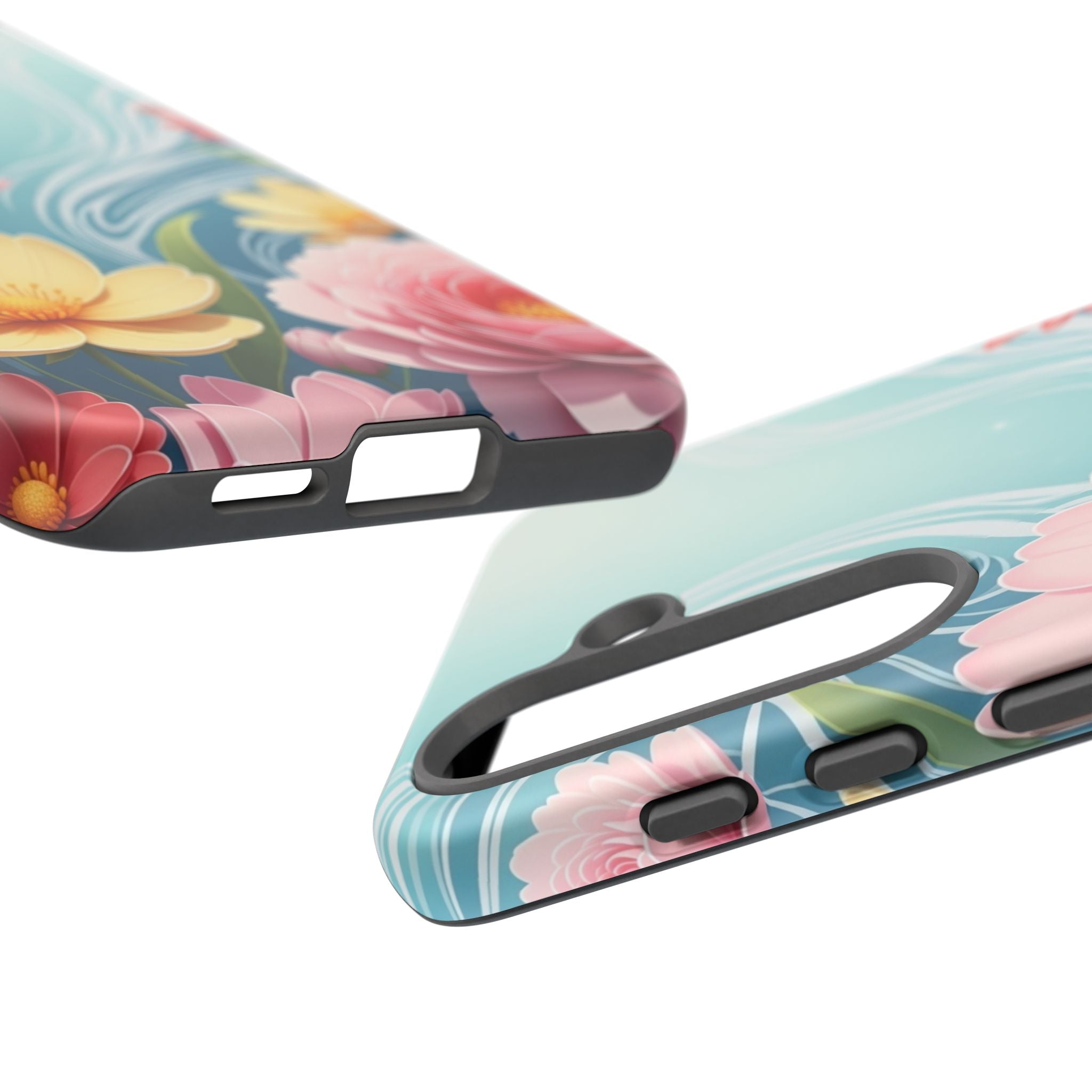 Floral Lotus Tough Phone Case — Watercolor Garden Protective Cover