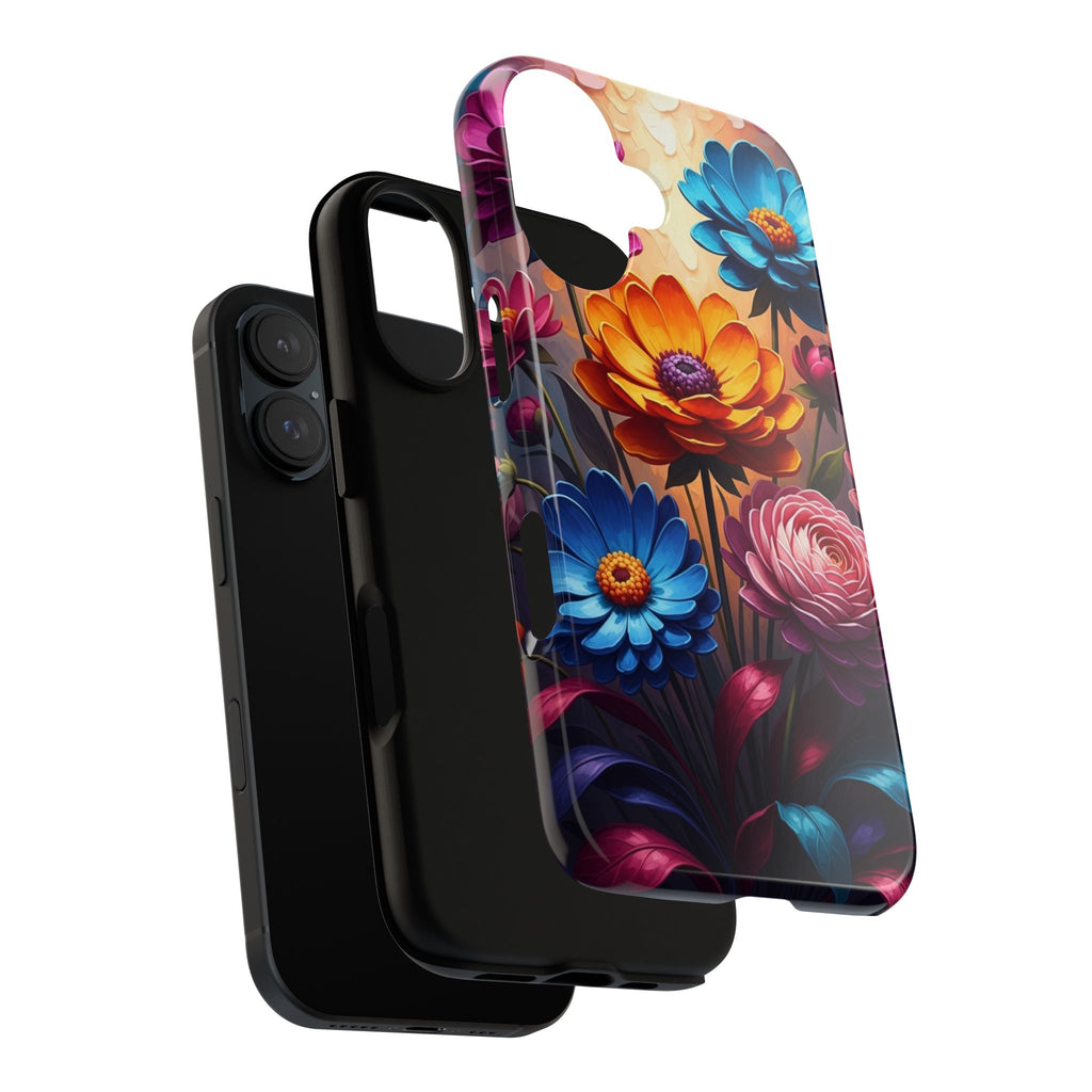 Floral Sunset Tough Phone Case — Vibrant Bloom Protective Cover