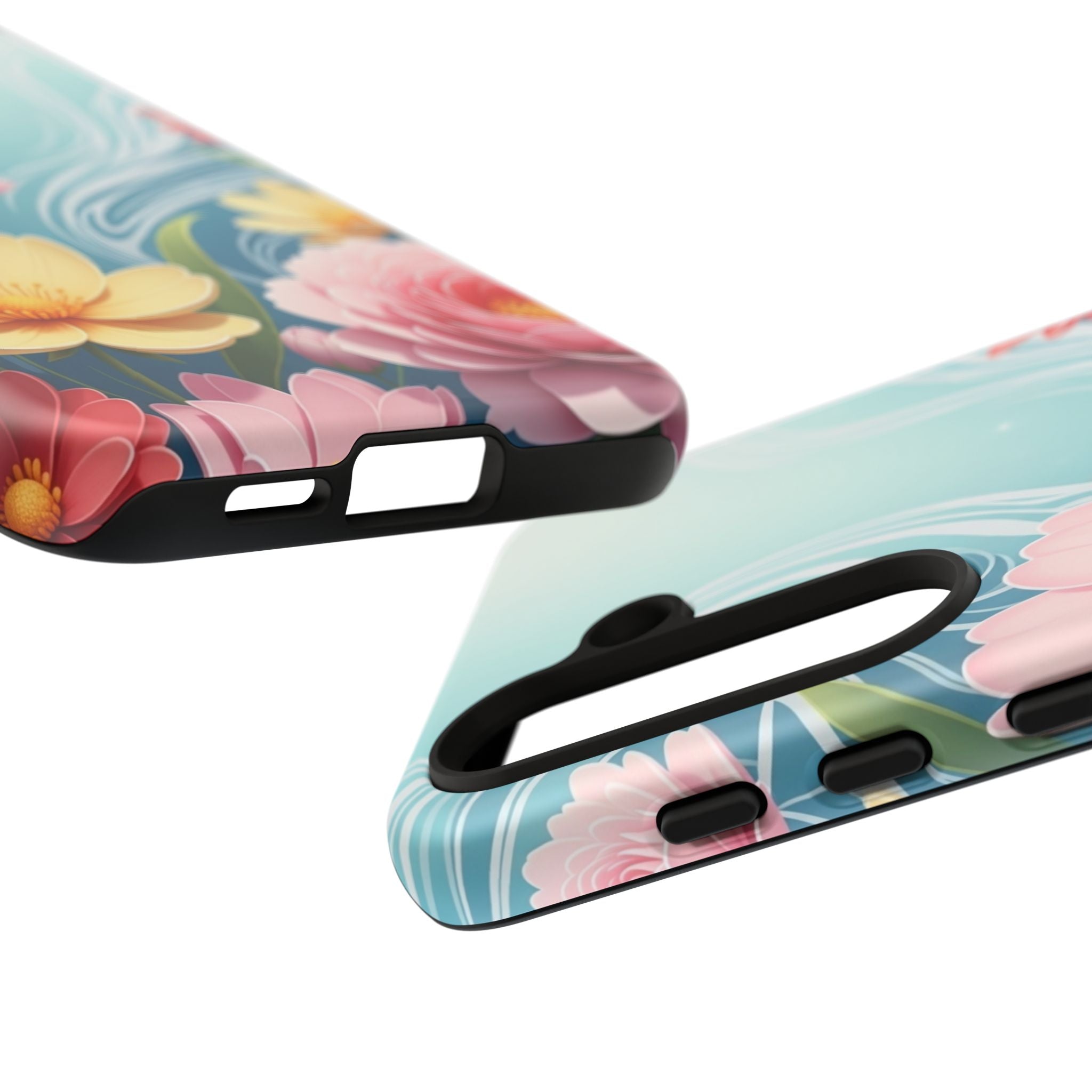 Floral Lotus Tough Phone Case — Watercolor Garden Protective Cover