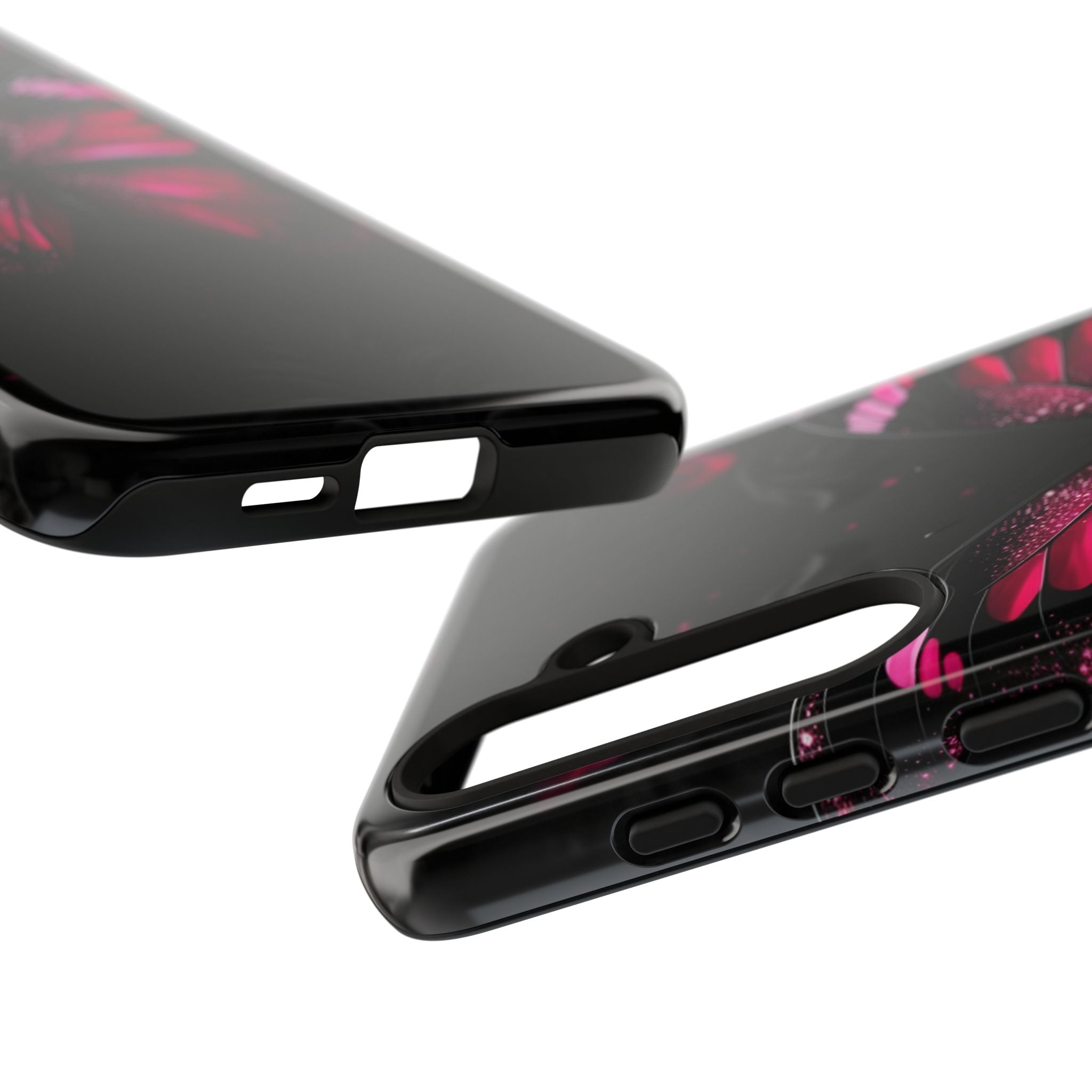 Pink Butterfly Tough Phone Case - Shockproof Protective iPhone Cover