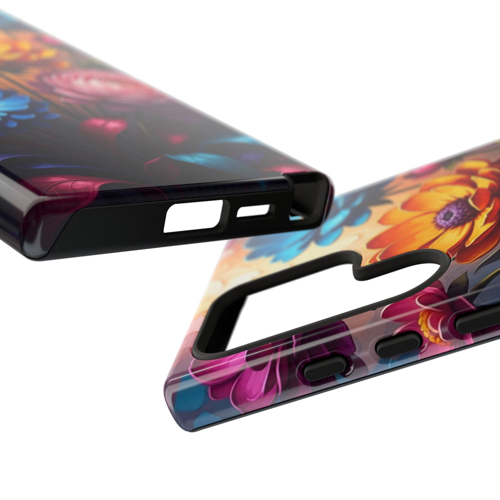 Floral Sunset Tough Phone Case — Vibrant Bloom Protective Cover
