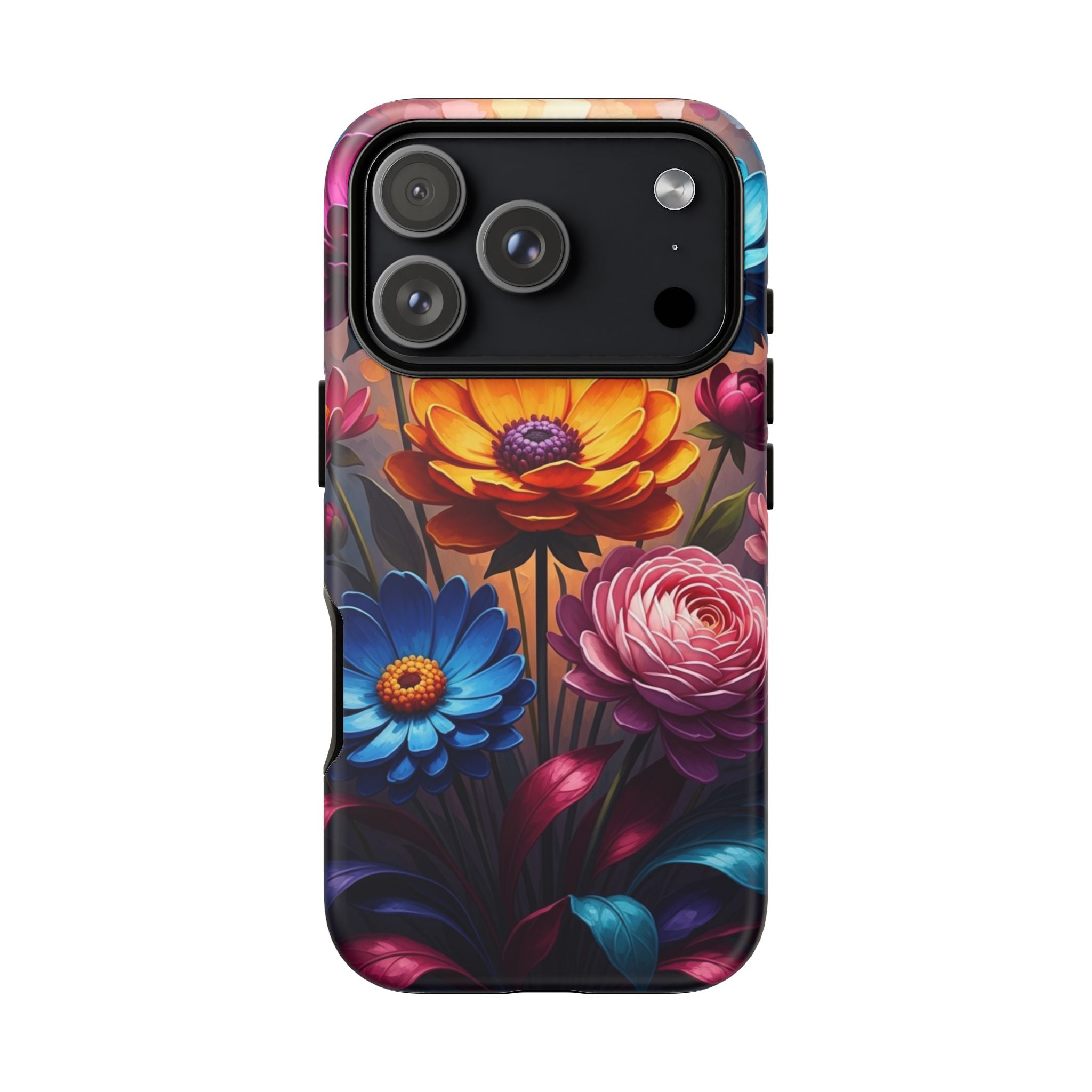 Floral Sunset Tough Phone Case — Vibrant Bloom Protective Cover