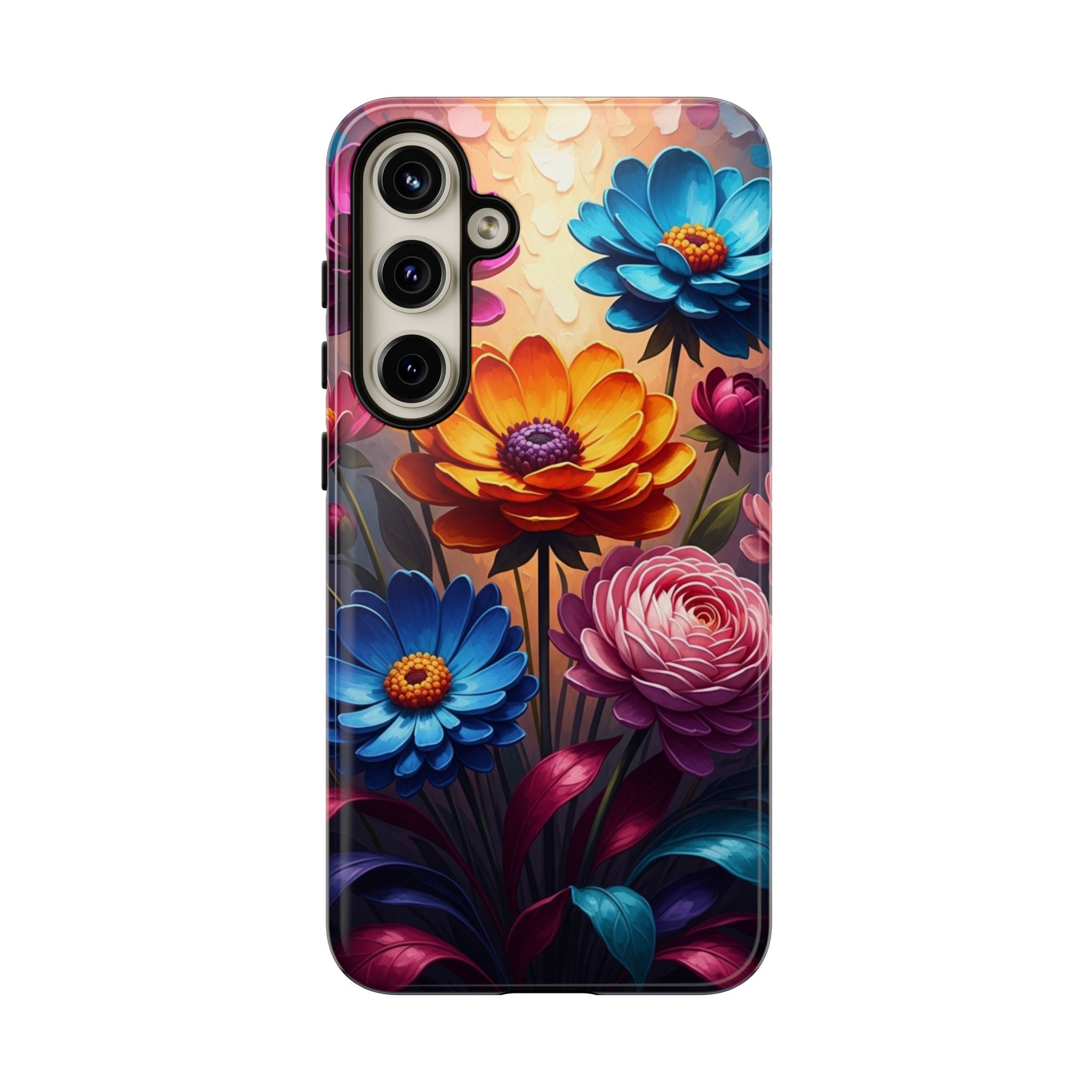 Floral Sunset Tough Phone Case — Vibrant Bloom Protective Cover
