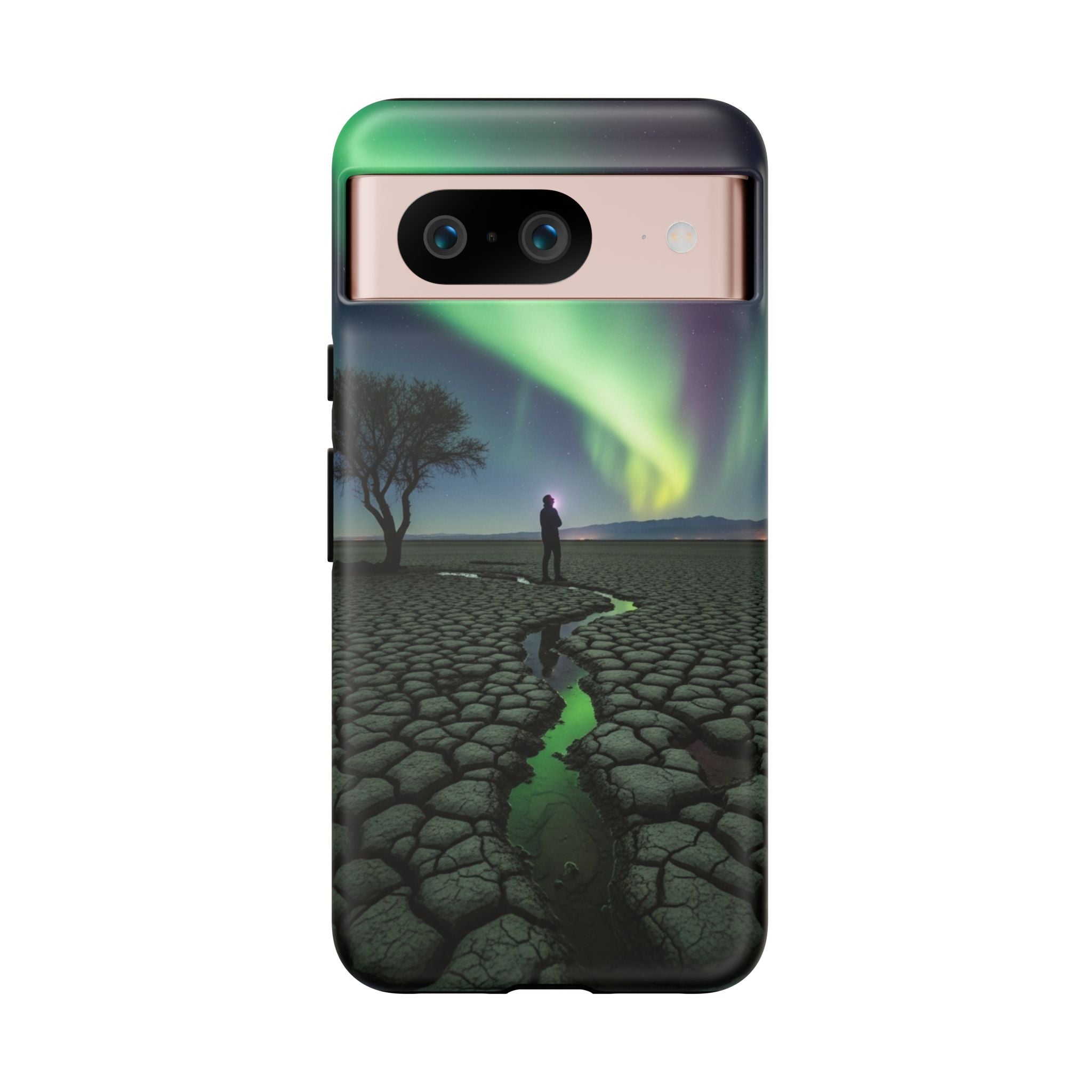 Aurora Night Sky Tough Phone Case — Northern Lights Landscape Protective Cover