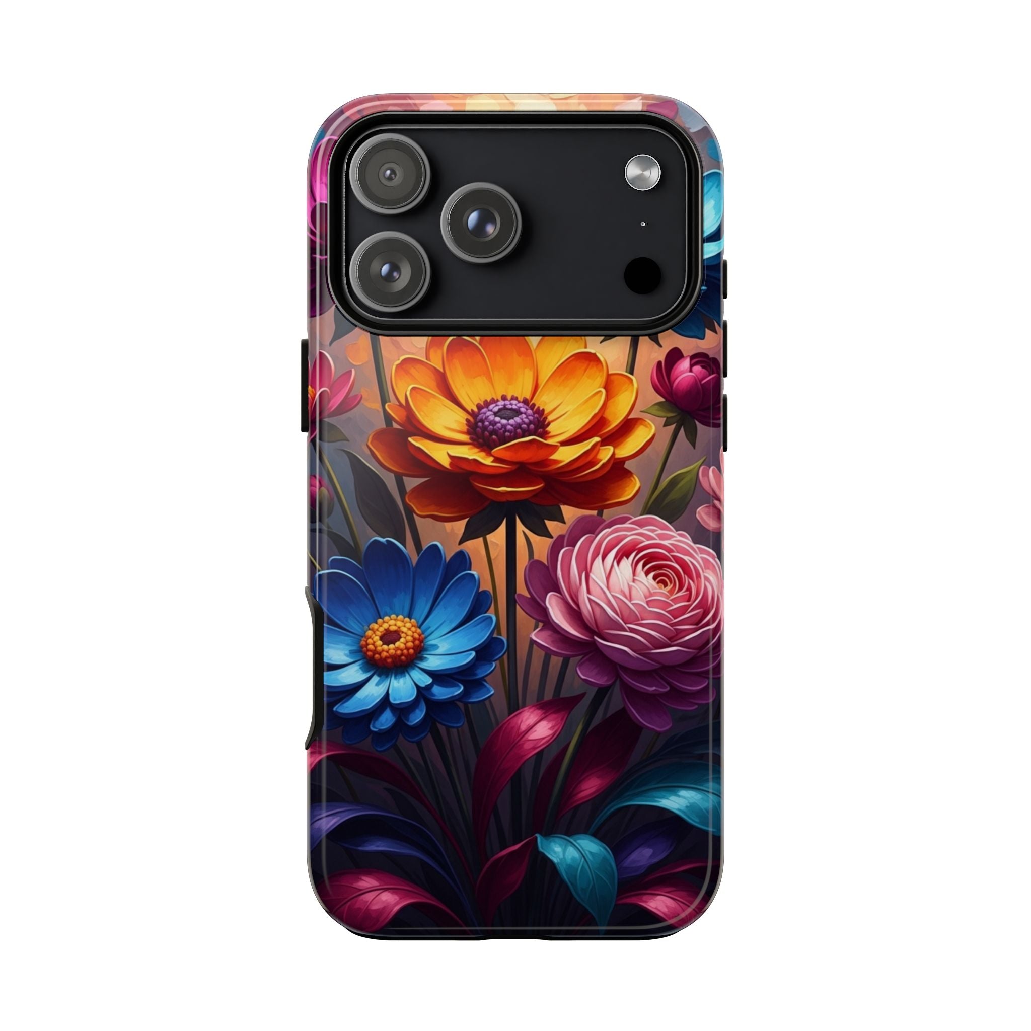 Floral Sunset Tough Phone Case — Vibrant Bloom Protective Cover