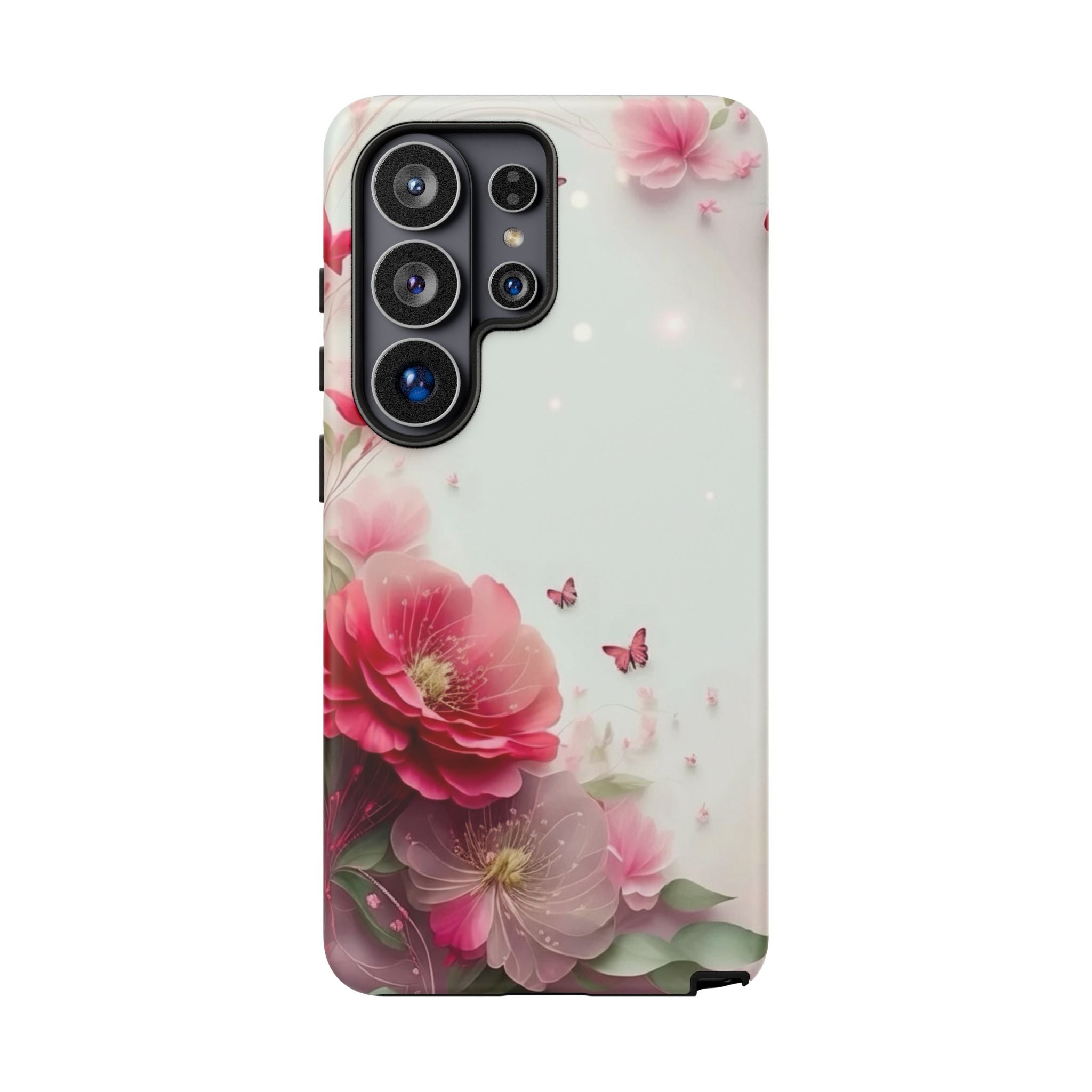 Floral Pink Blossoms Tough Phone Case – Protective Garden Flower Design