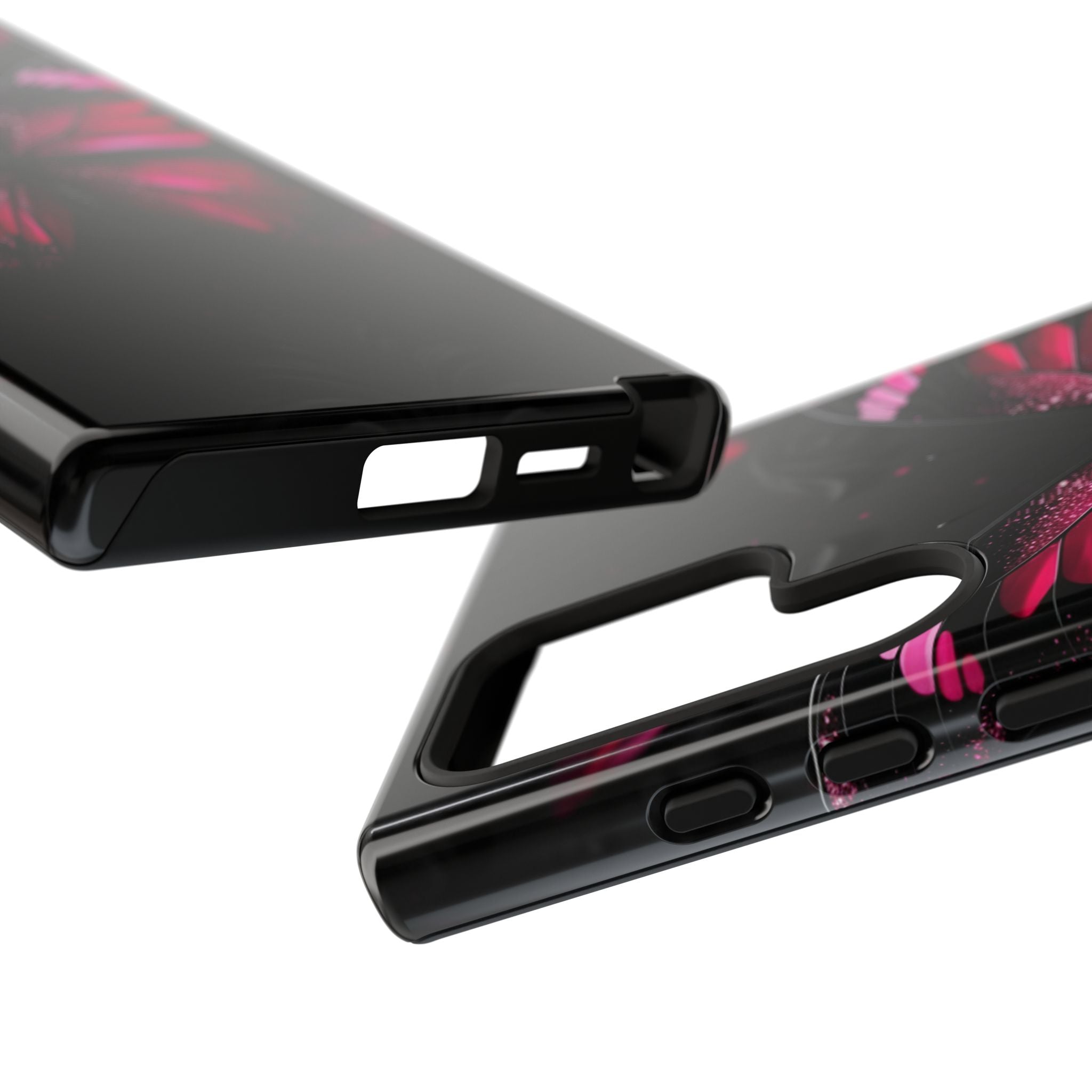 Pink Butterfly Tough Phone Case - Shockproof Protective iPhone Cover