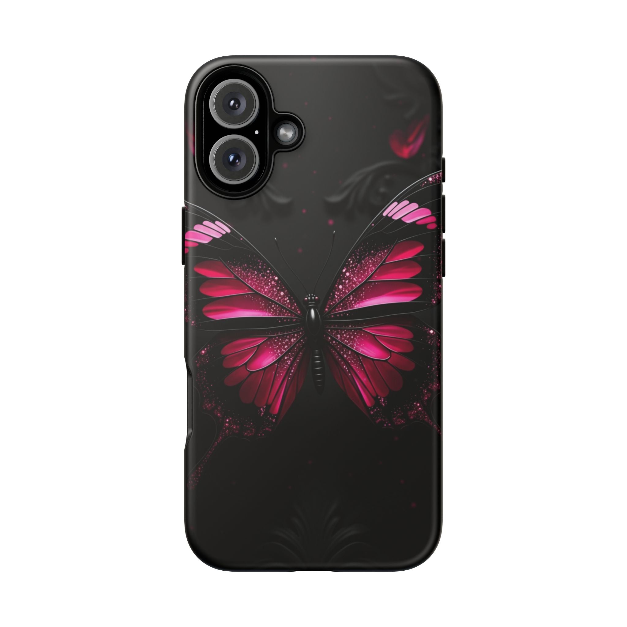 Pink Butterfly Tough Phone Case - Shockproof Protective iPhone Cover