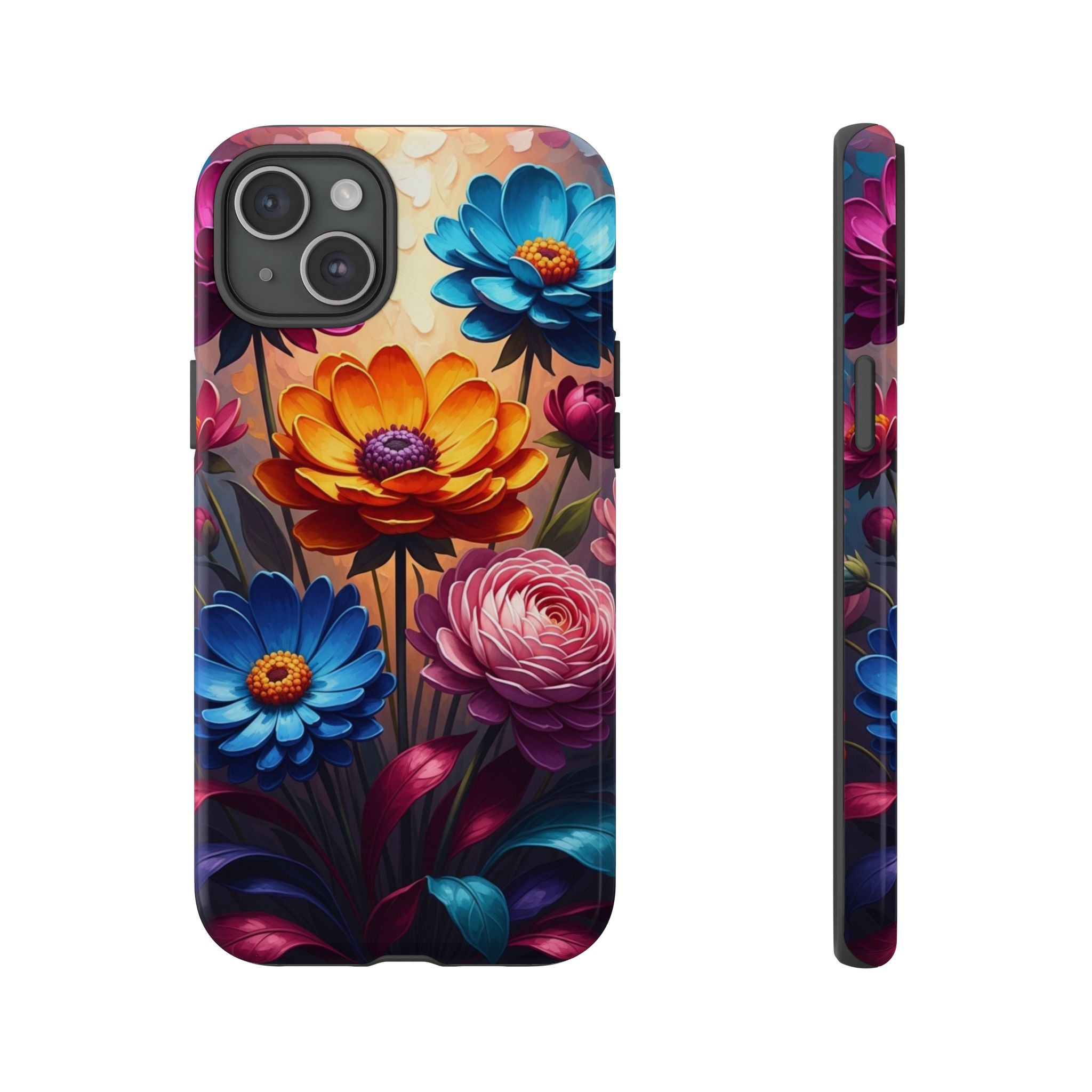 Floral Sunset Tough Phone Case — Vibrant Bloom Protective Cover