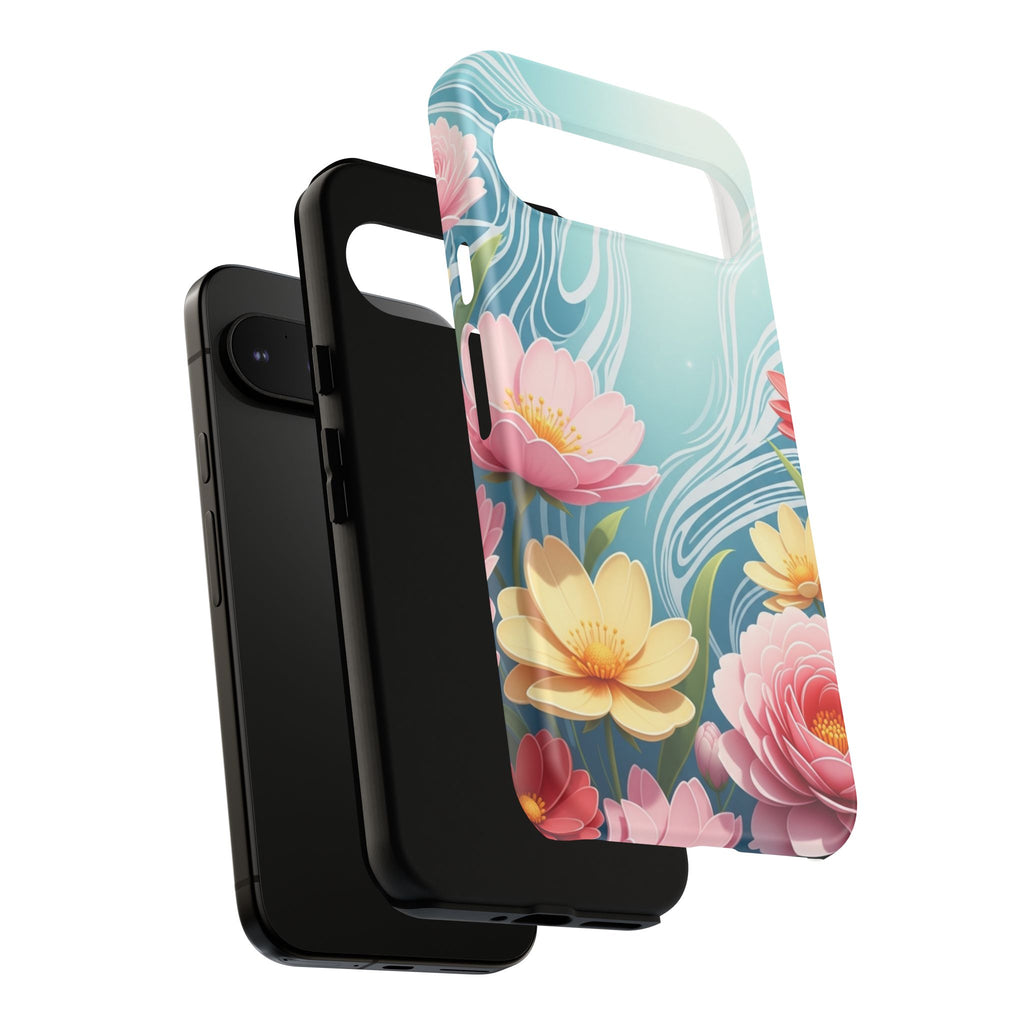 Floral Lotus Tough Phone Case — Watercolor Garden Protective Cover