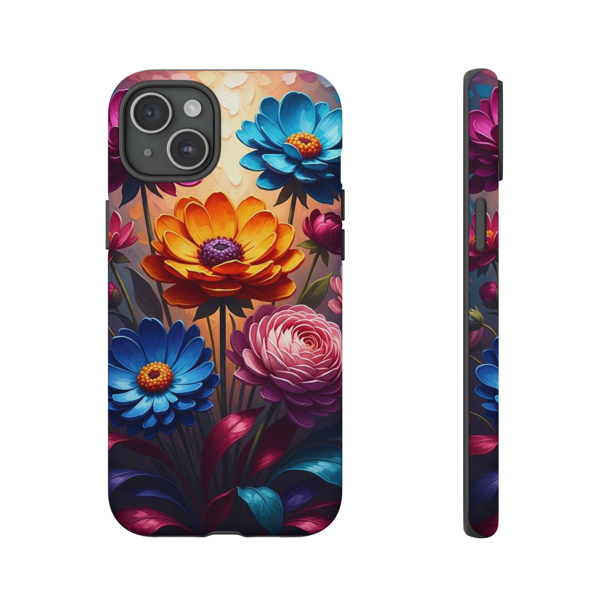 Floral Sunset Tough Phone Case — Vibrant Bloom Protective Cover
