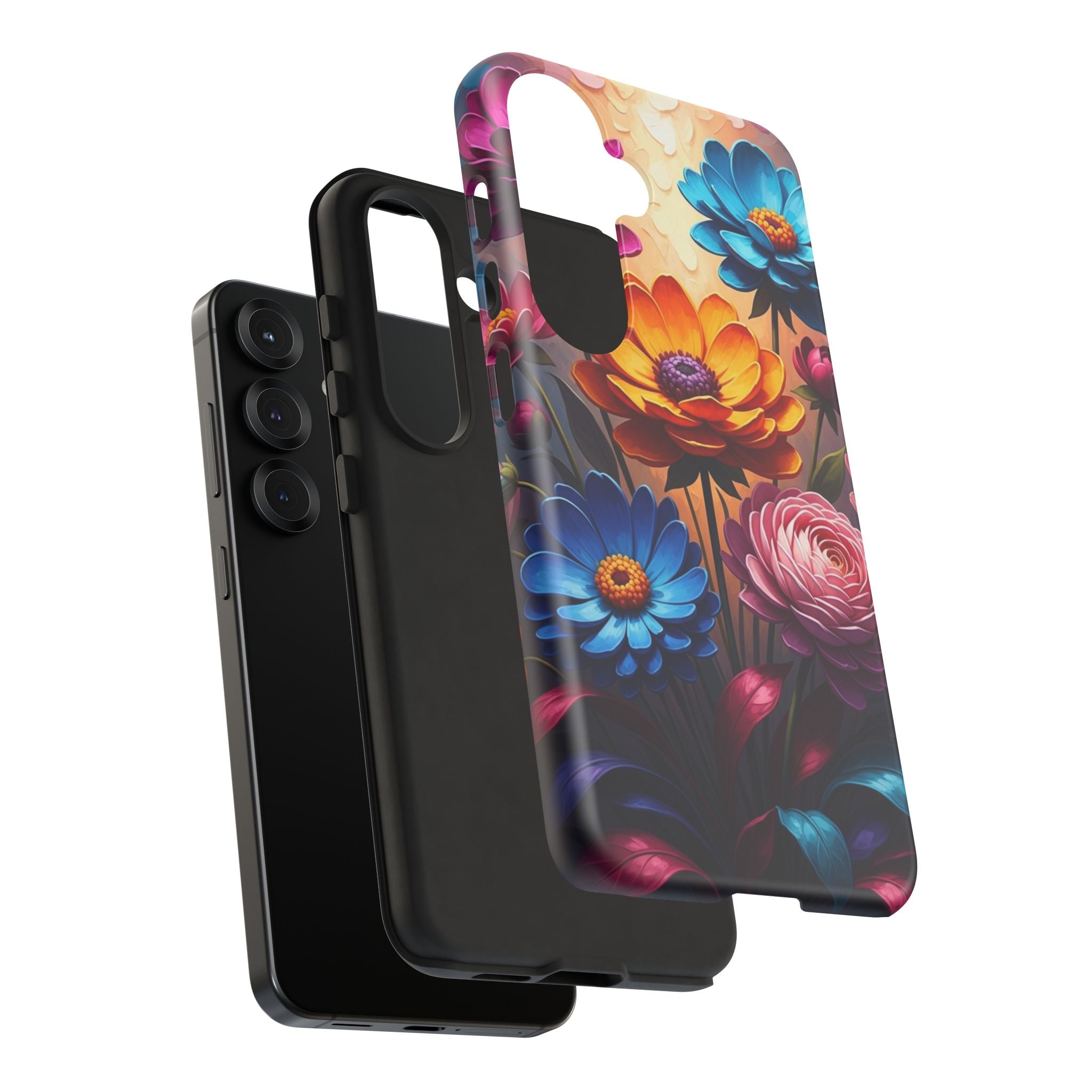 Floral Sunset Tough Phone Case — Vibrant Bloom Protective Cover