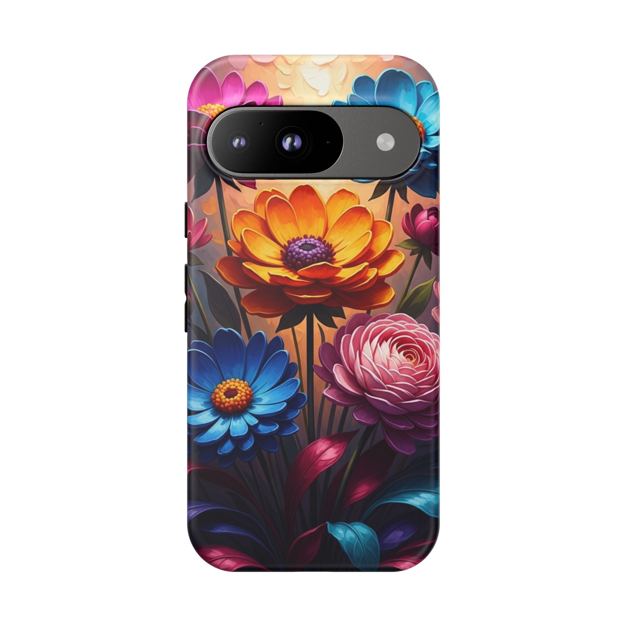 Floral Sunset Tough Phone Case — Vibrant Bloom Protective Cover