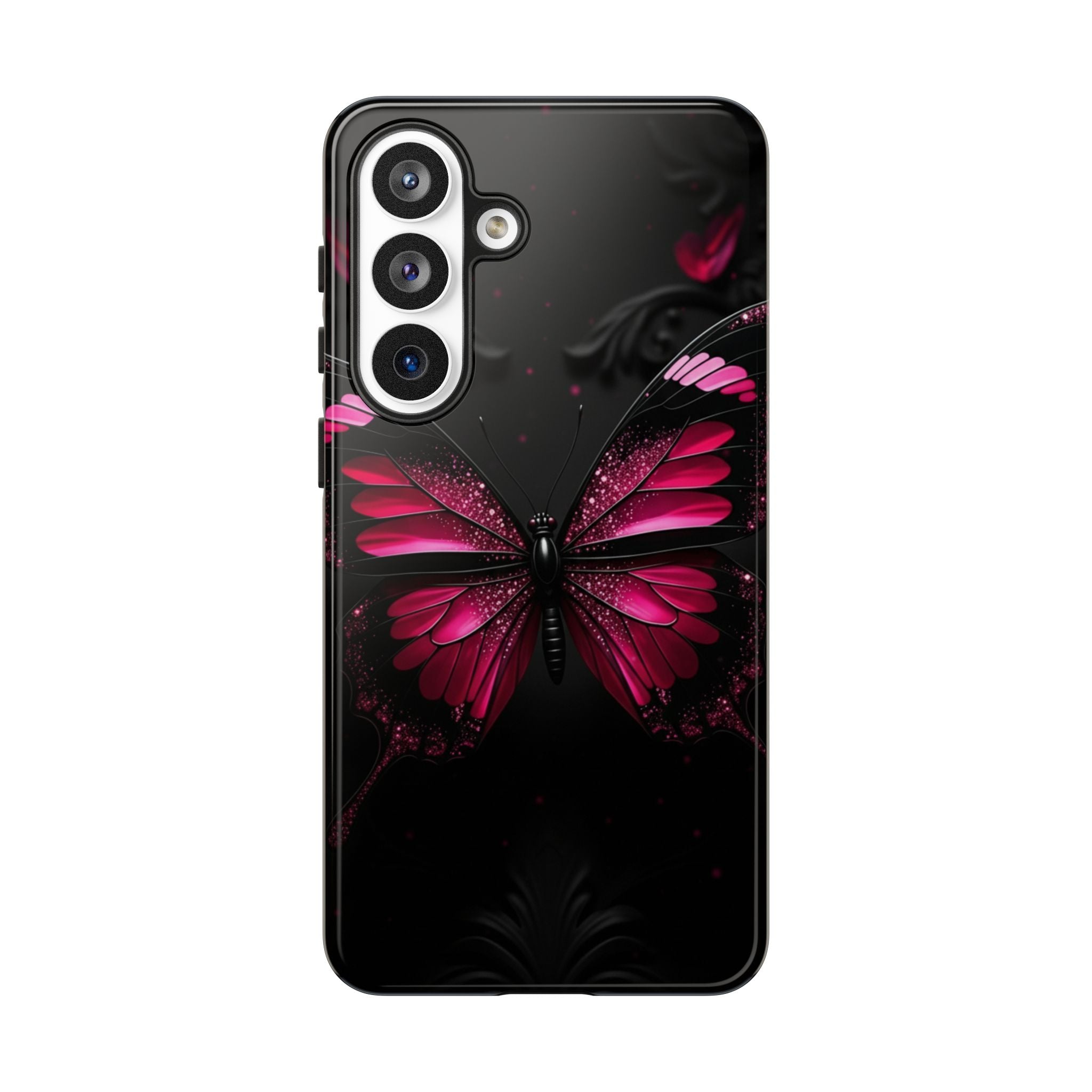 Pink Butterfly Tough Phone Case - Shockproof Protective iPhone Cover