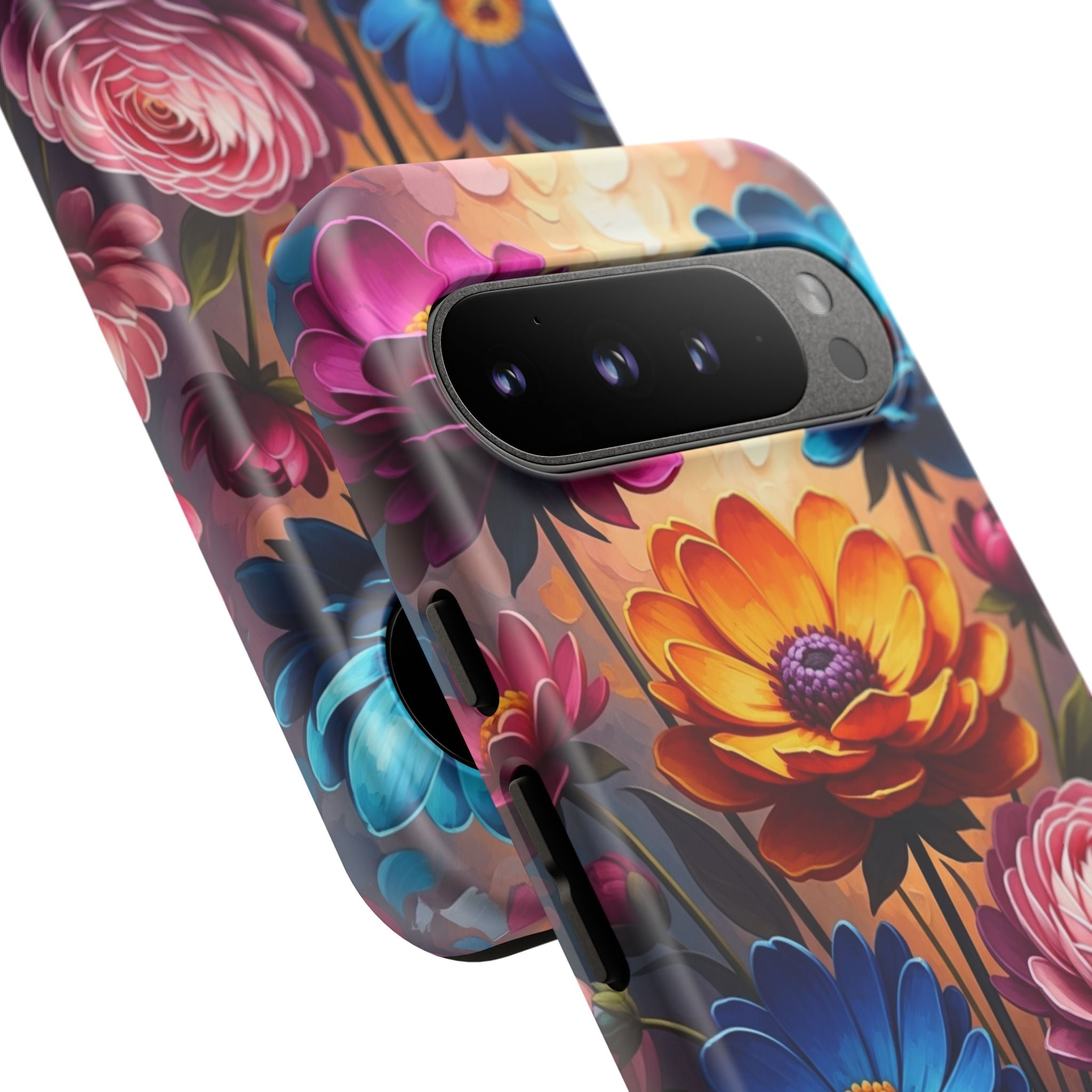 Floral Sunset Tough Phone Case — Vibrant Bloom Protective Cover