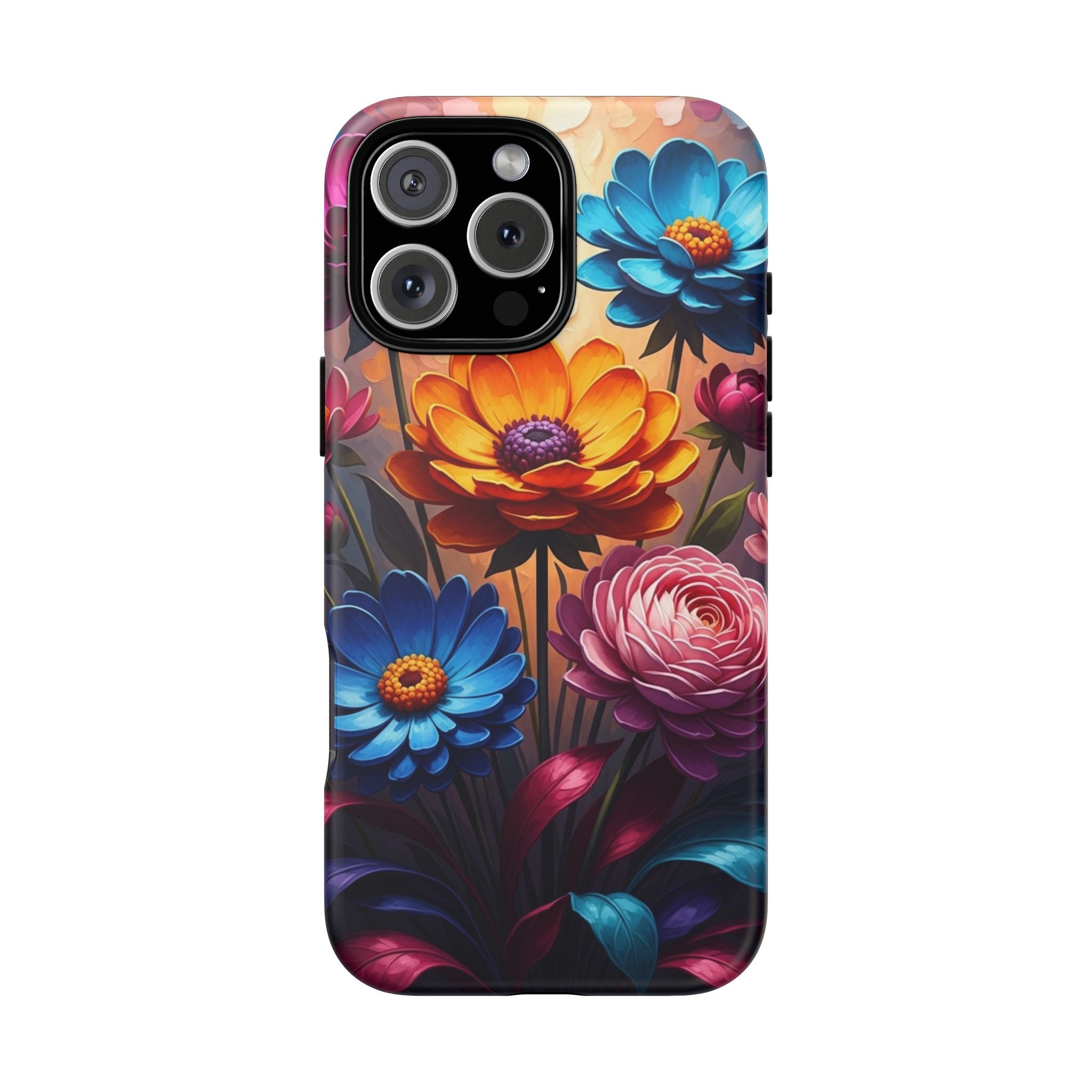 Floral Sunset Tough Phone Case — Vibrant Bloom Protective Cover