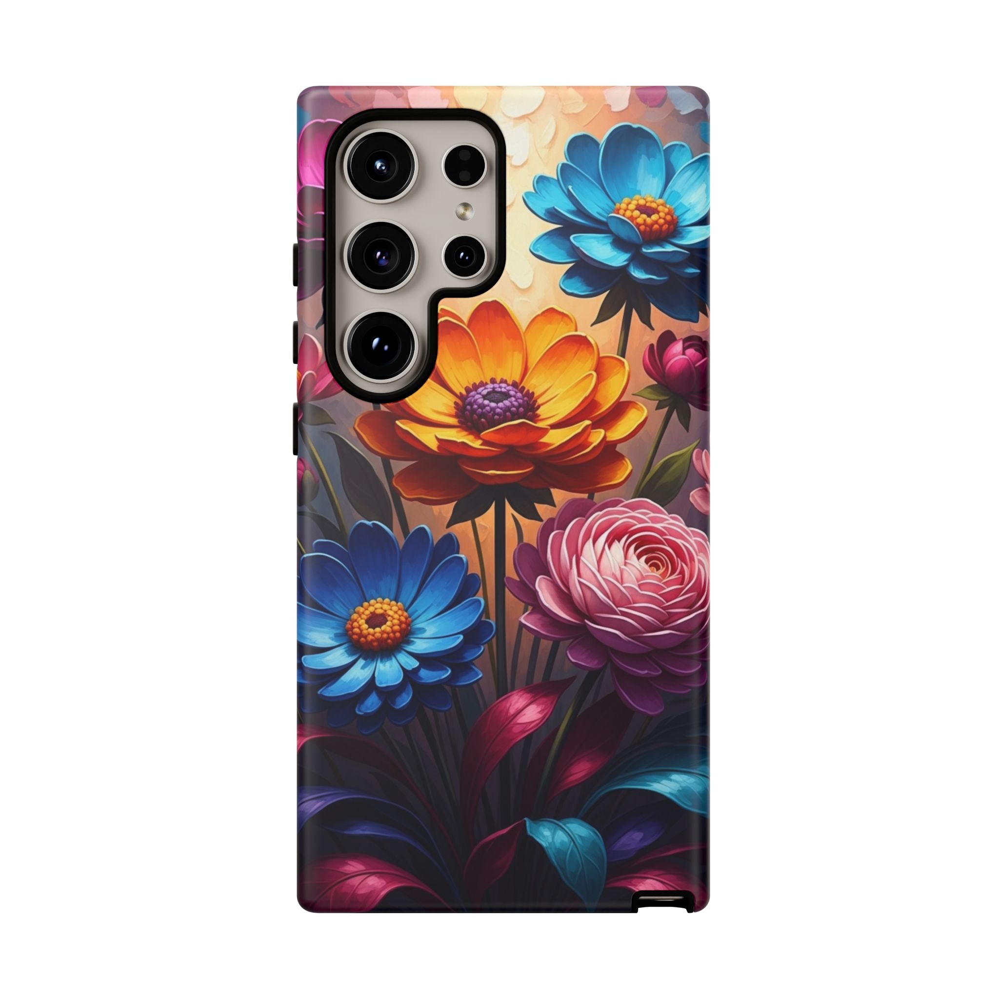 Floral Sunset Tough Phone Case — Vibrant Bloom Protective Cover