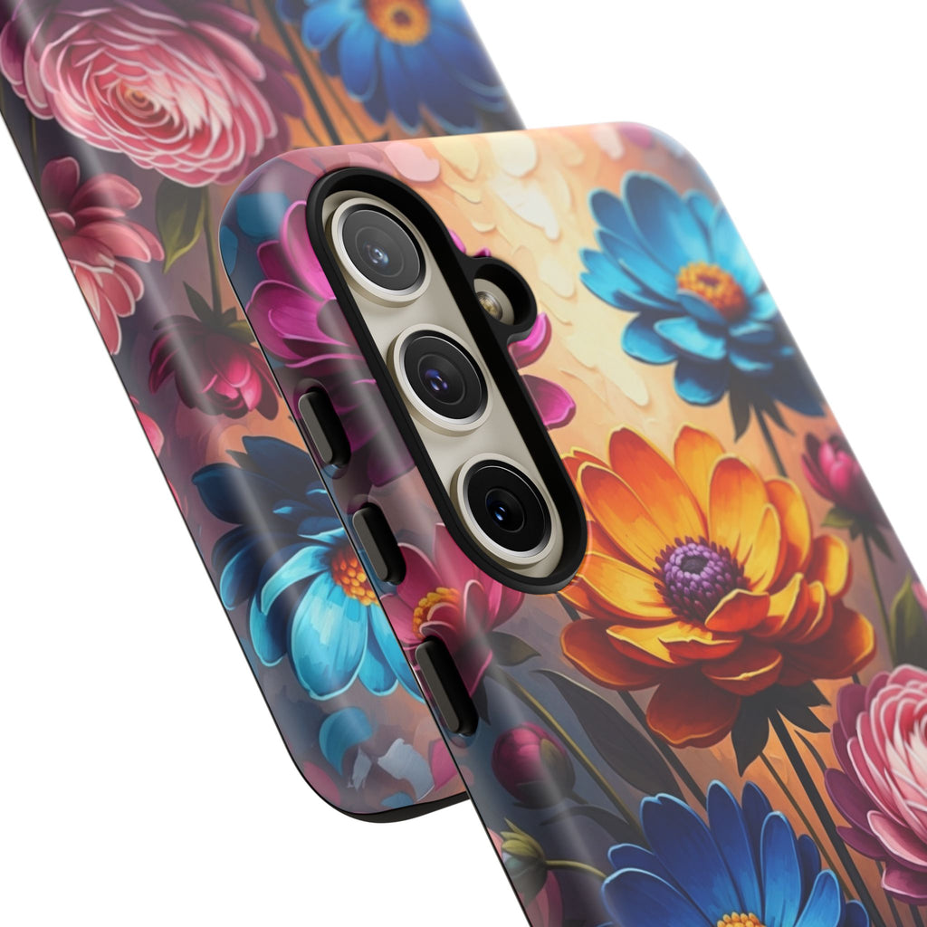 Floral Sunset Tough Phone Case — Vibrant Bloom Protective Cover