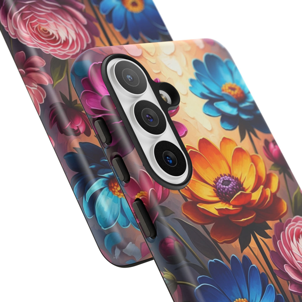 Floral Sunset Tough Phone Case — Vibrant Bloom Protective Cover