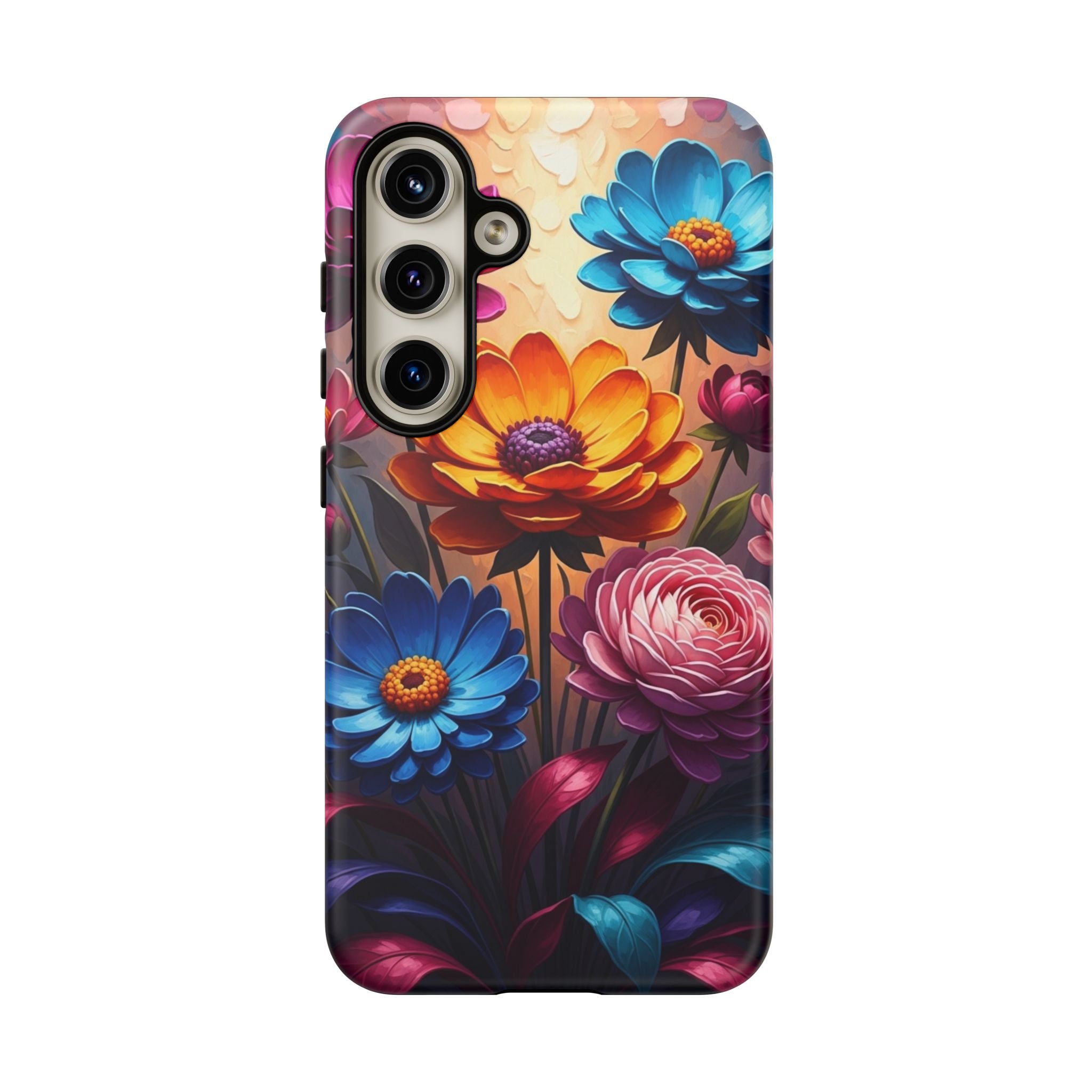 Floral Sunset Tough Phone Case — Vibrant Bloom Protective Cover