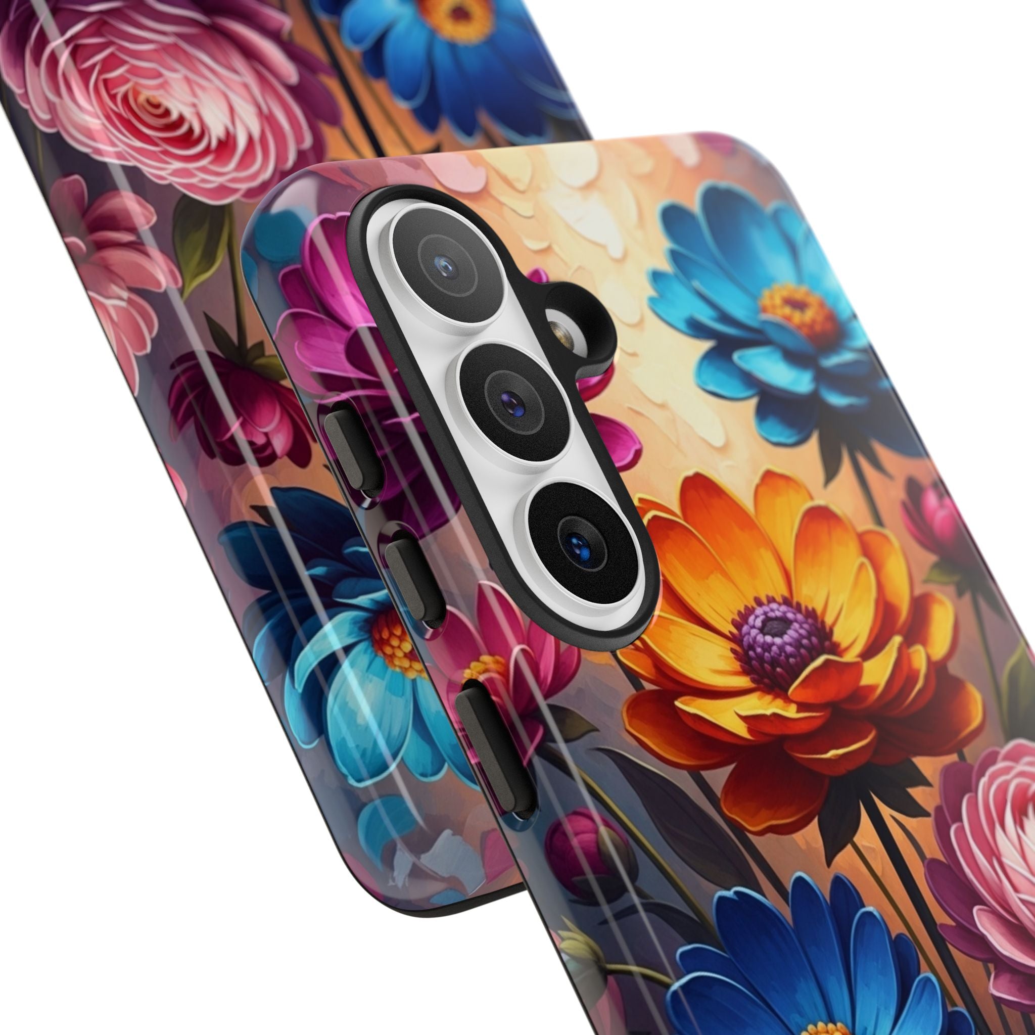 Floral Sunset Tough Phone Case — Vibrant Bloom Protective Cover