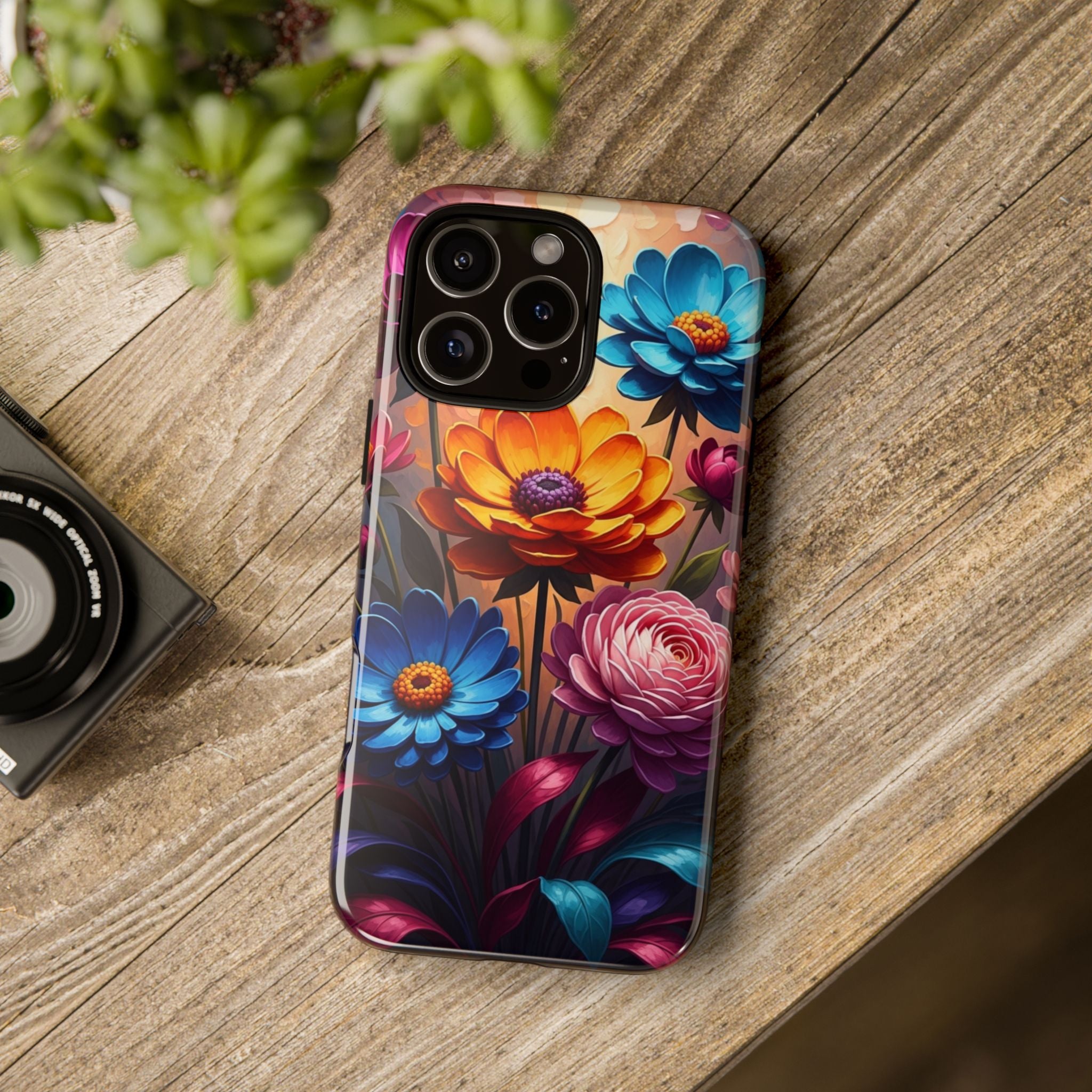Floral Sunset Tough Phone Case — Vibrant Bloom Protective Cover