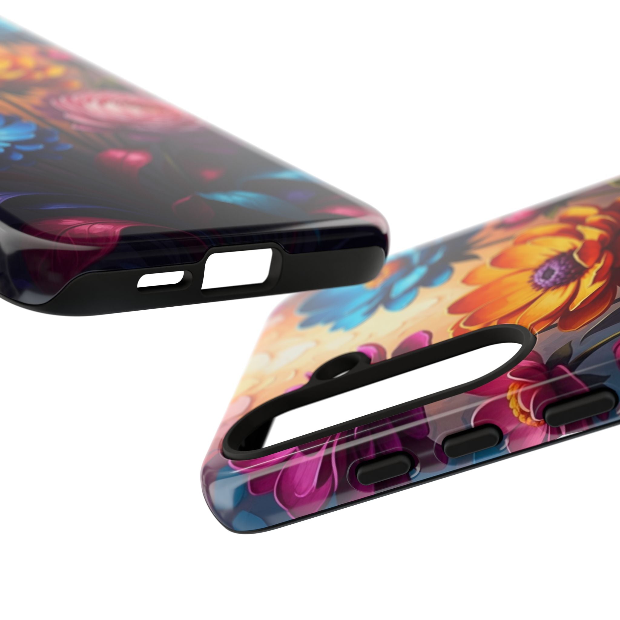 Floral Sunset Tough Phone Case — Vibrant Bloom Protective Cover