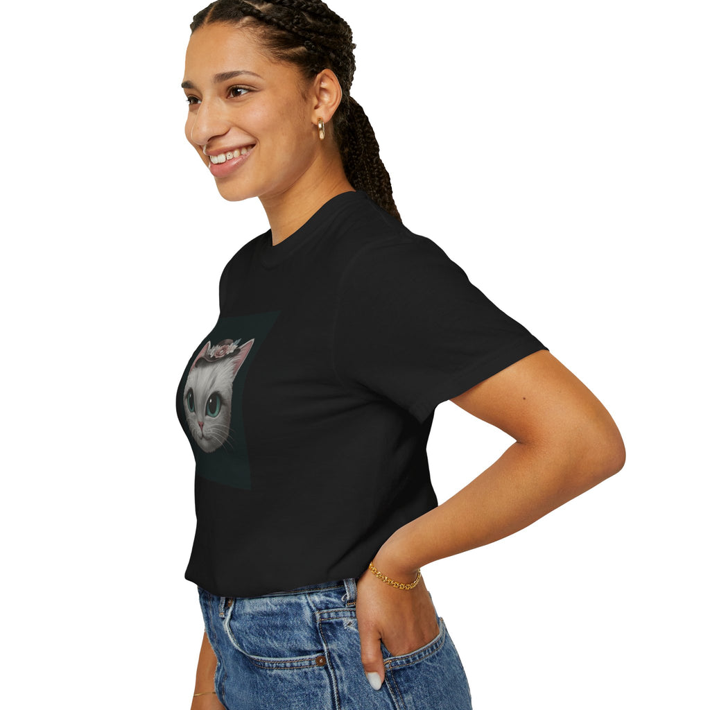 Cat Face Floral Crown T-Shirt