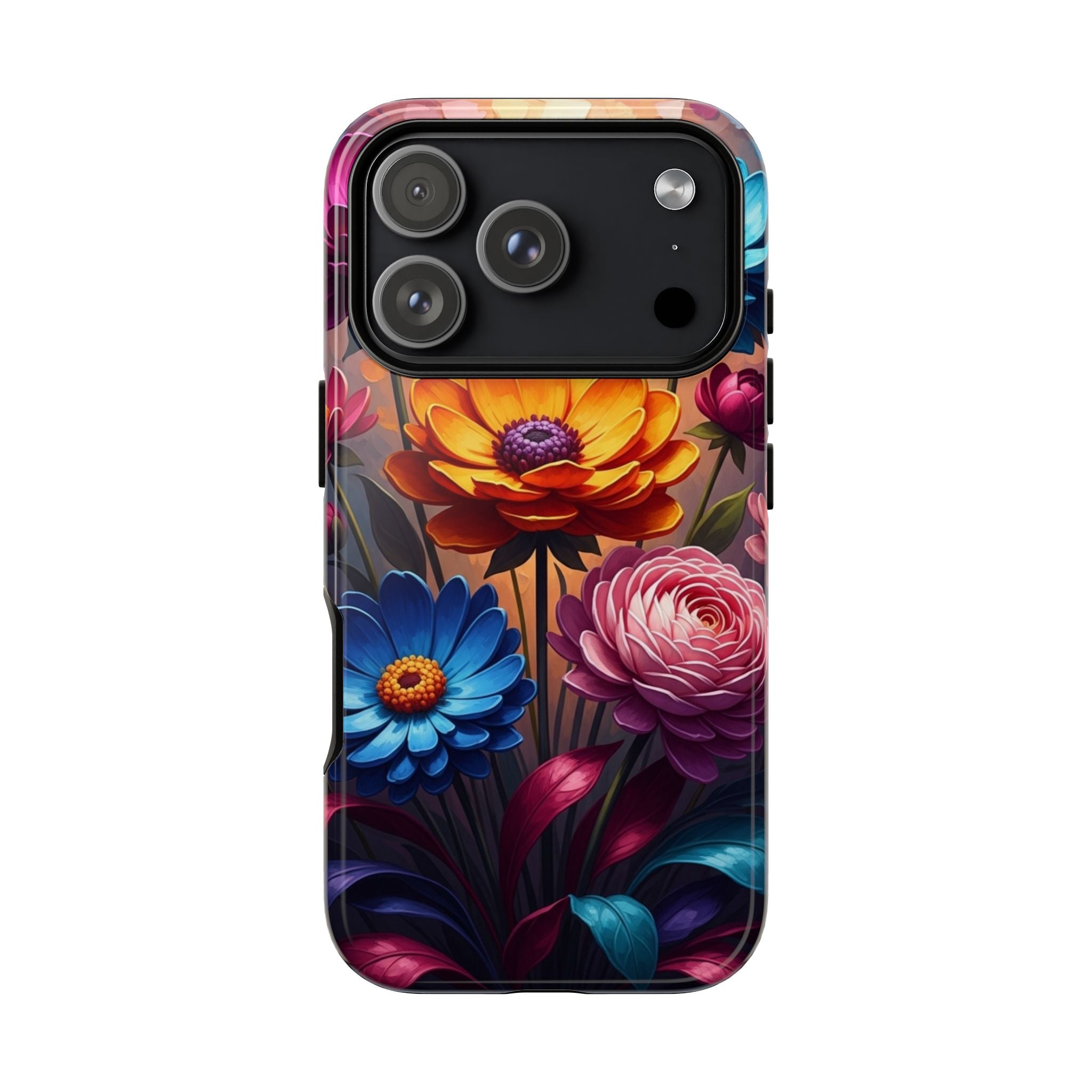 Floral Sunset Tough Phone Case — Vibrant Bloom Protective Cover