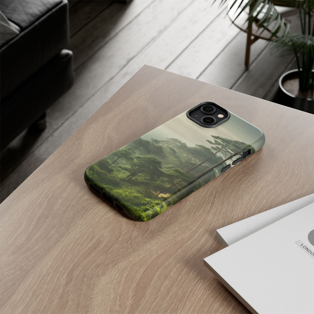 Phone Case, Tough Case for iPhone, Forest Print Phone Cover, Nature Lover Gift, Protective Phone Case, Outdoor Adventure Accessory