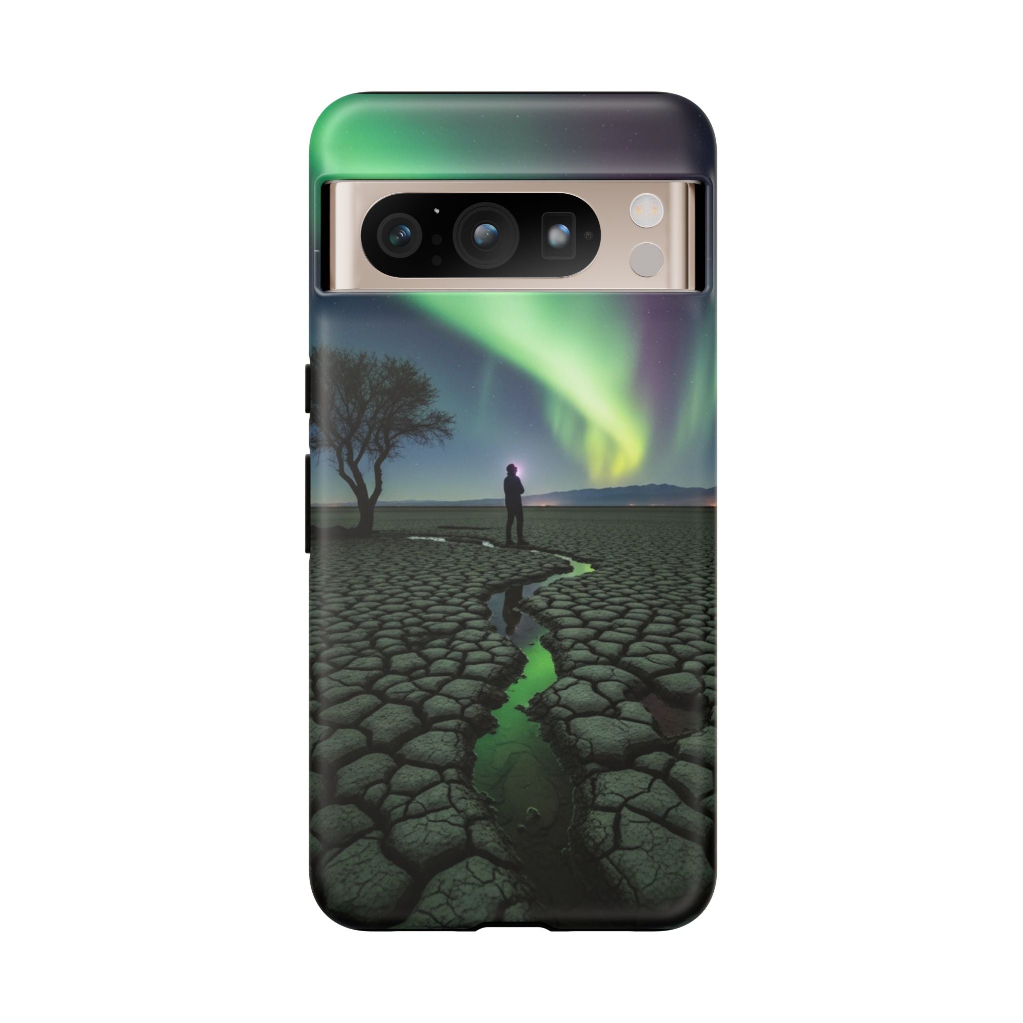 Aurora Night Sky Tough Phone Case — Northern Lights Landscape Protective Cover