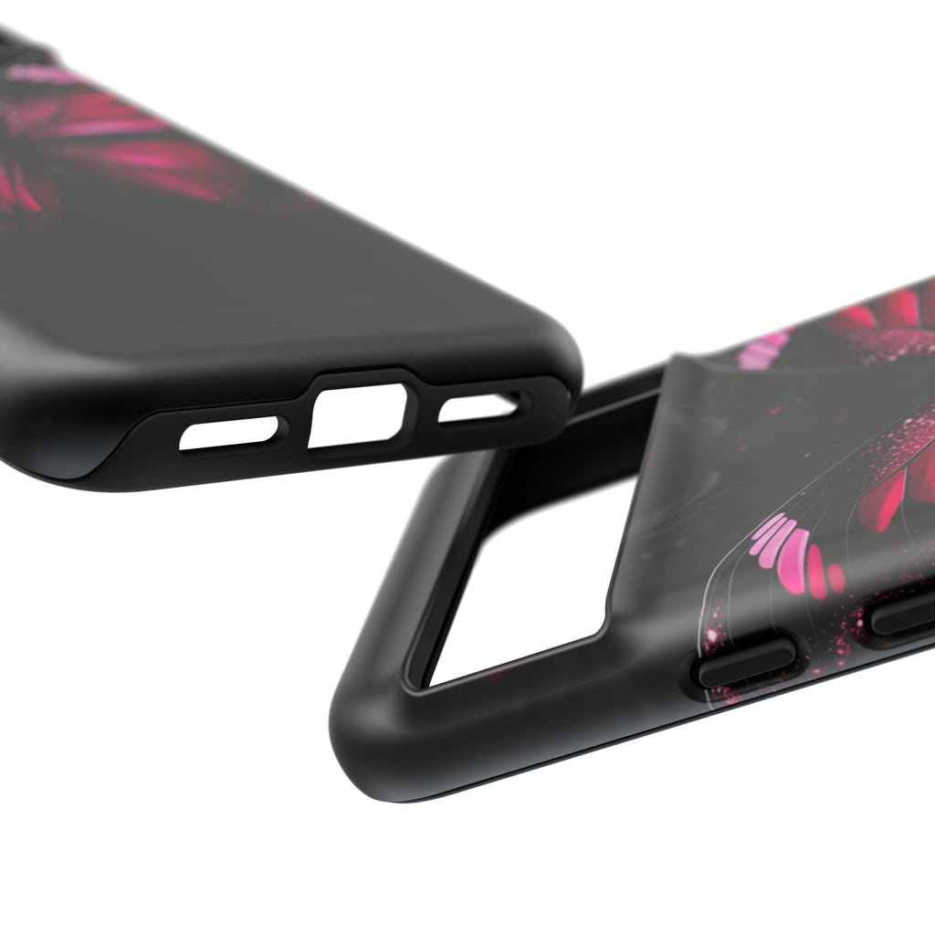 Pink Butterfly Tough Phone Case - Shockproof Protective iPhone Cover