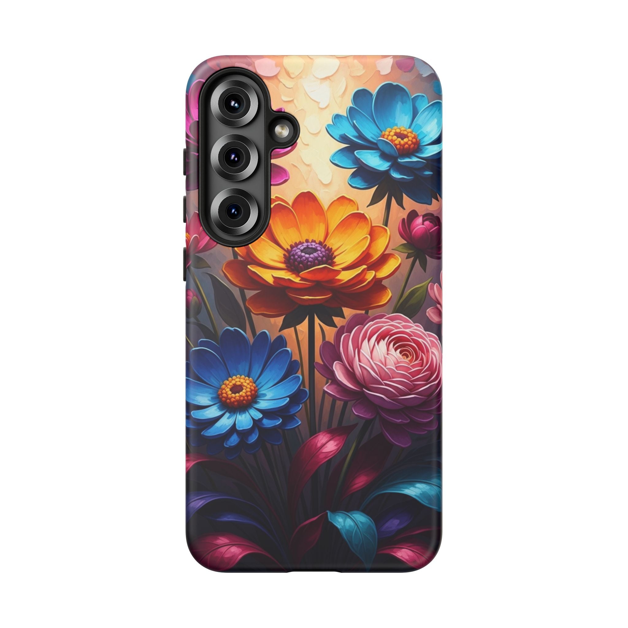 Floral Sunset Tough Phone Case — Vibrant Bloom Protective Cover