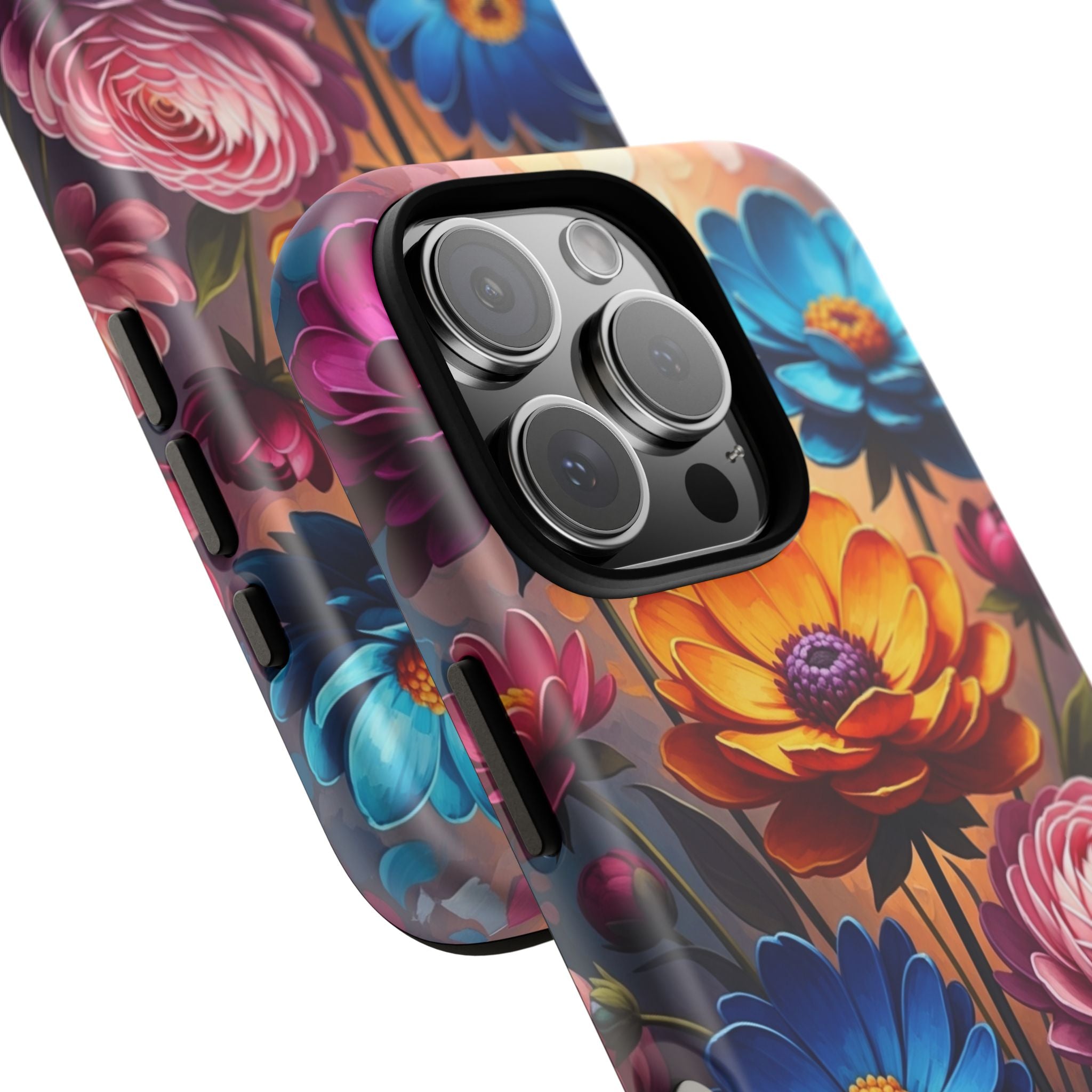 Floral Sunset Tough Phone Case — Vibrant Bloom Protective Cover
