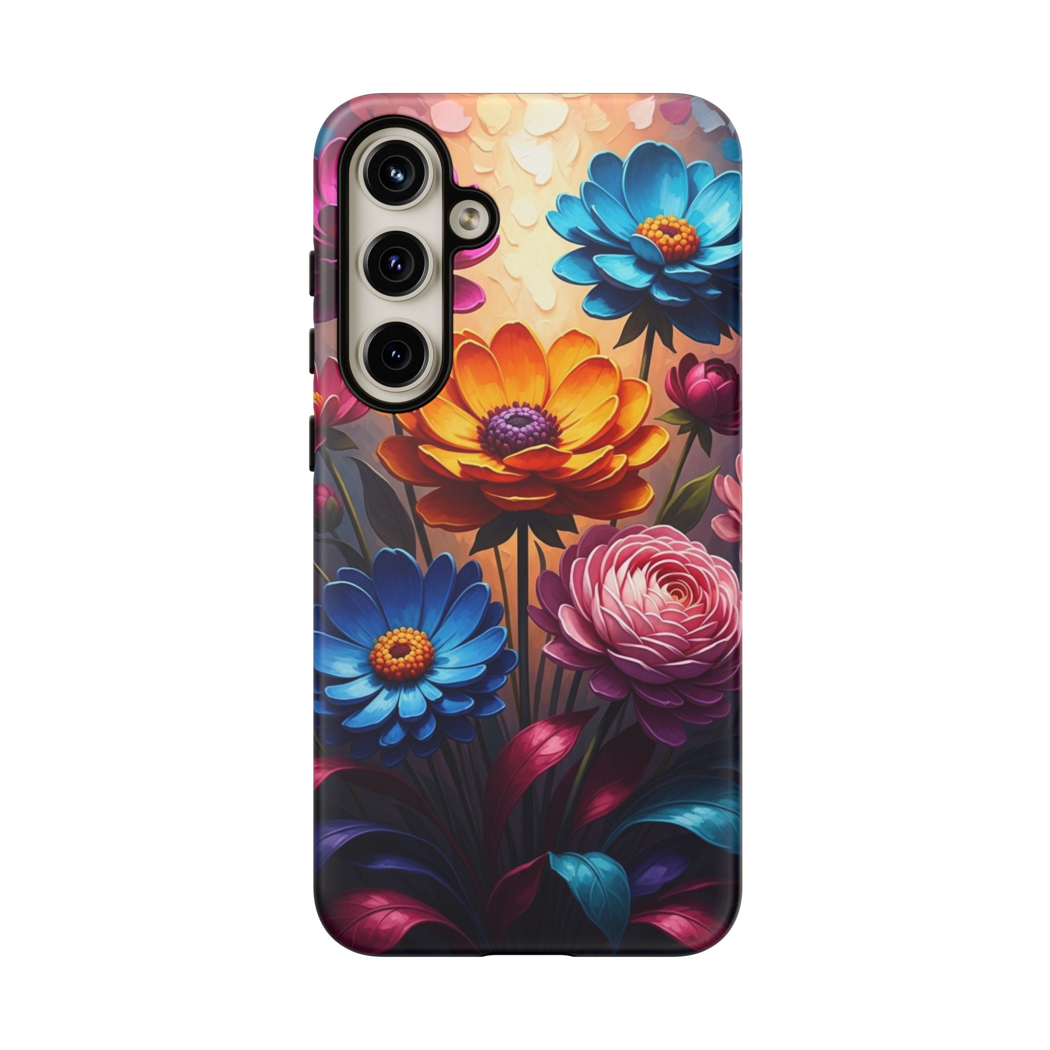 Floral Sunset Tough Phone Case — Vibrant Bloom Protective Cover