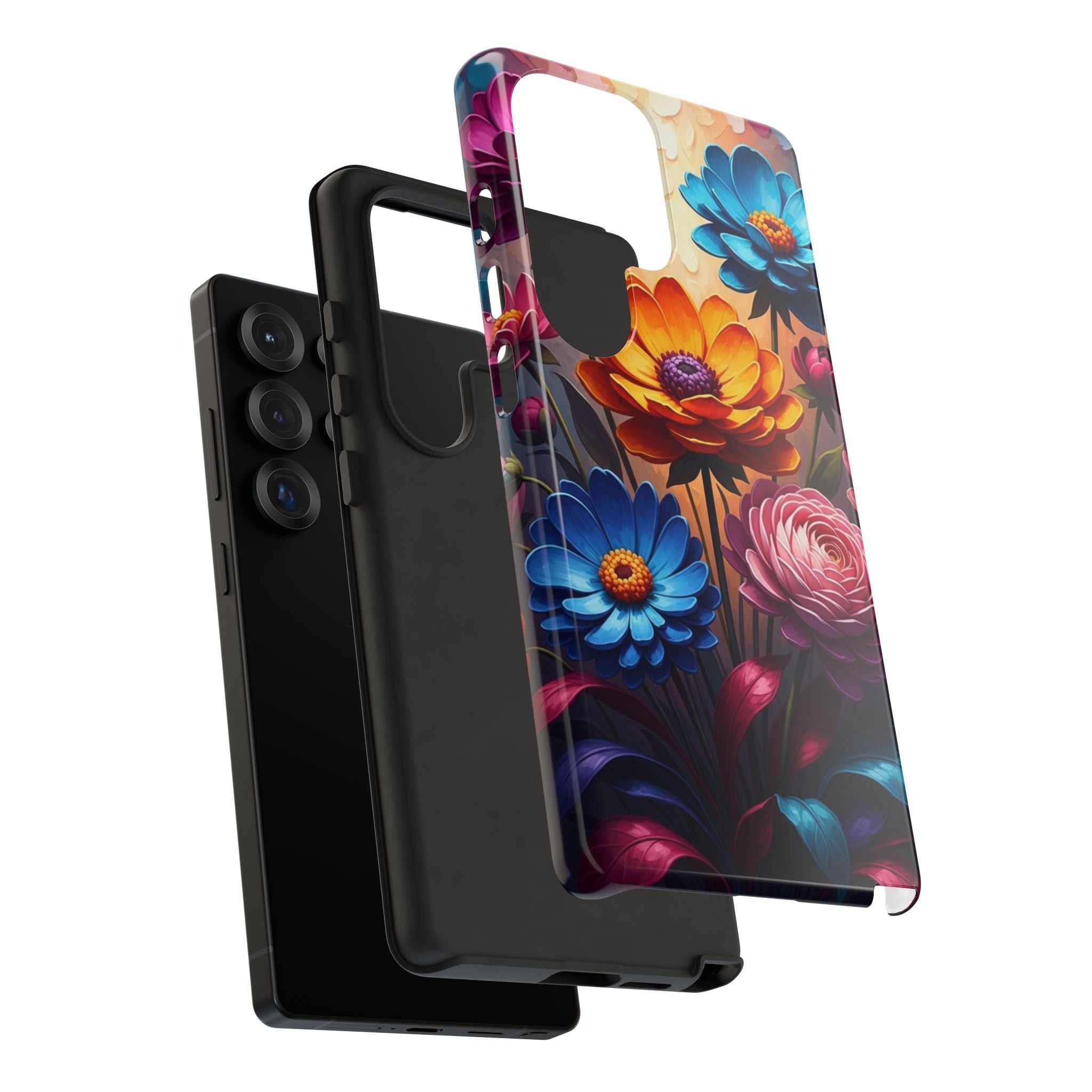Floral Sunset Tough Phone Case — Vibrant Bloom Protective Cover