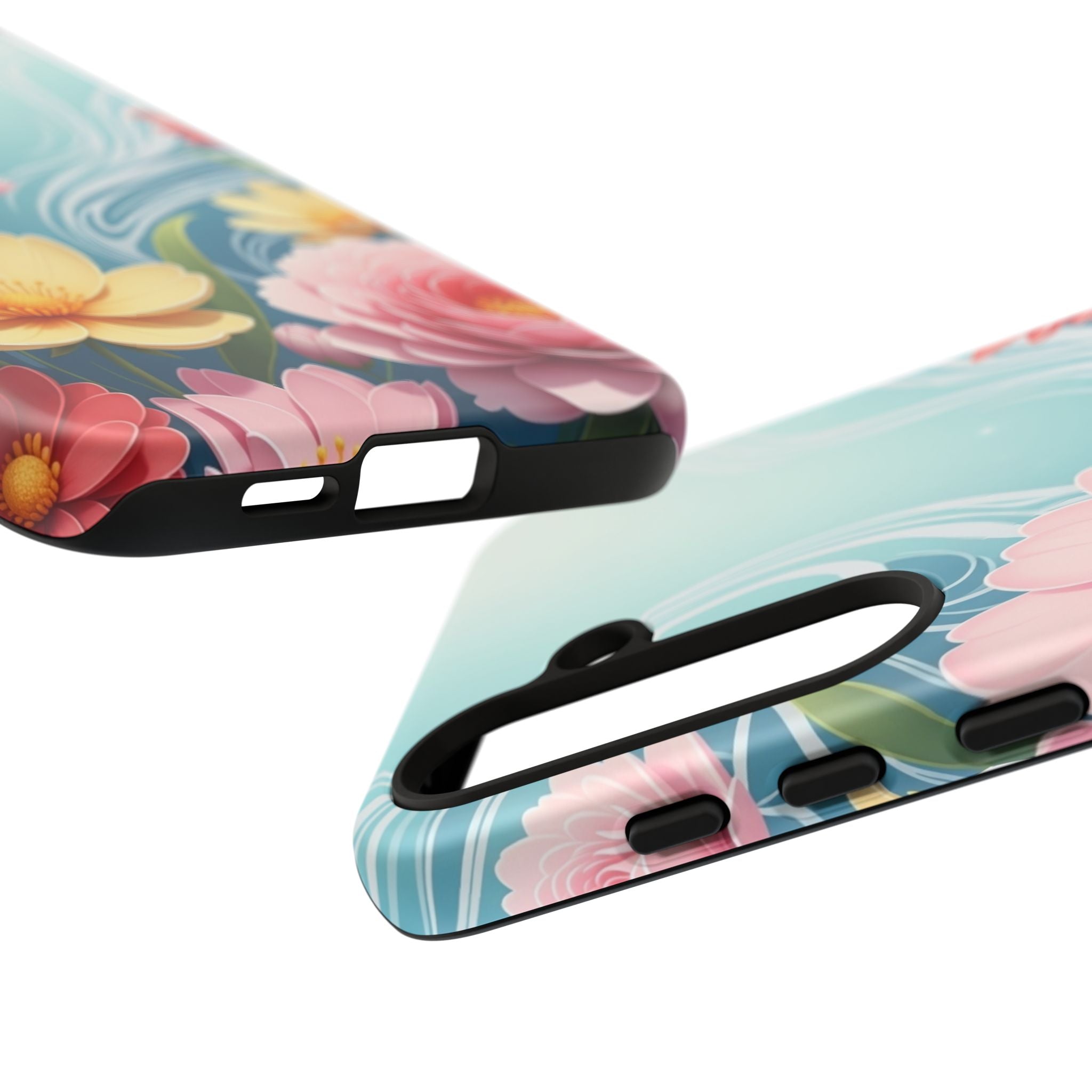 Floral Lotus Tough Phone Case — Watercolor Garden Protective Cover