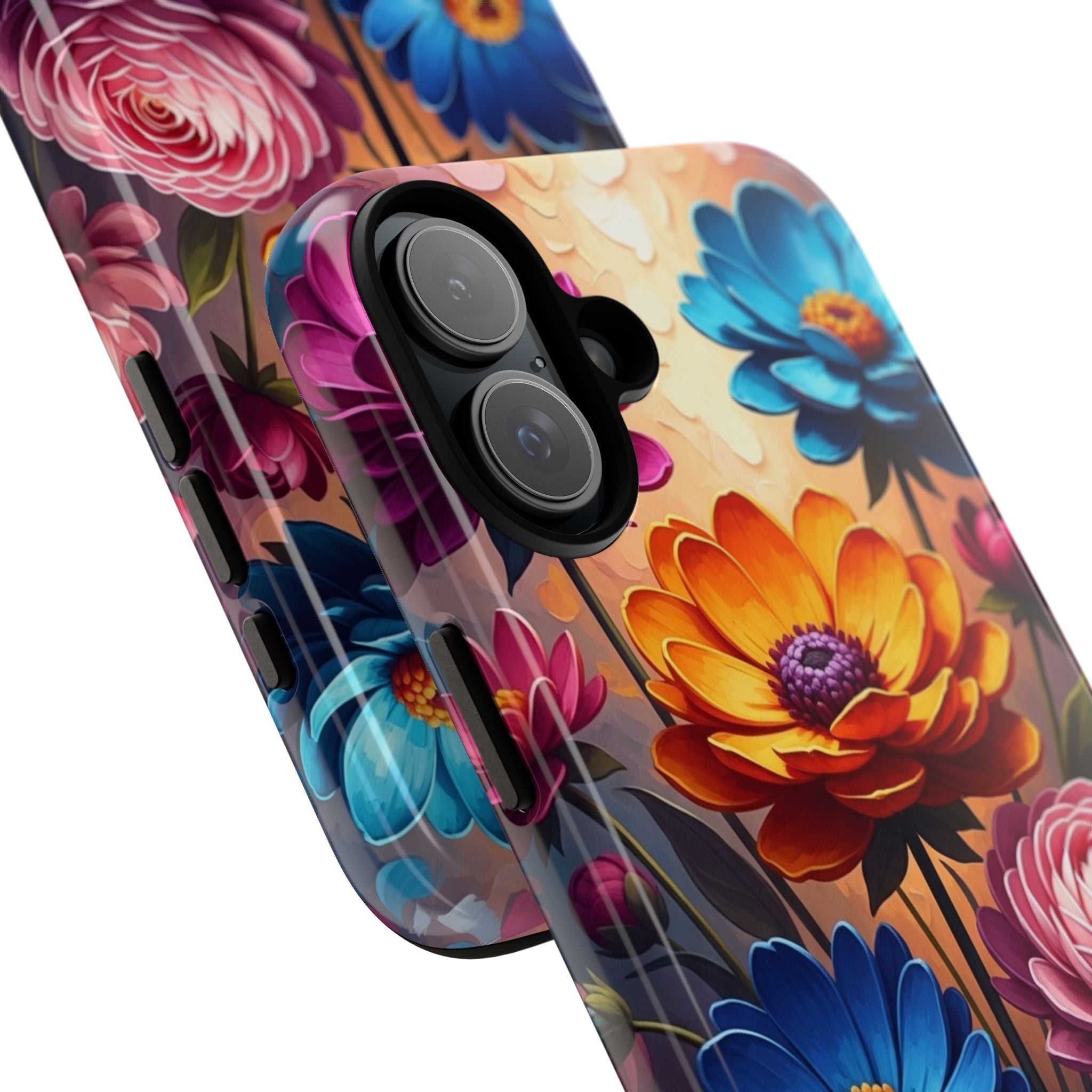 Floral Sunset Tough Phone Case — Vibrant Bloom Protective Cover
