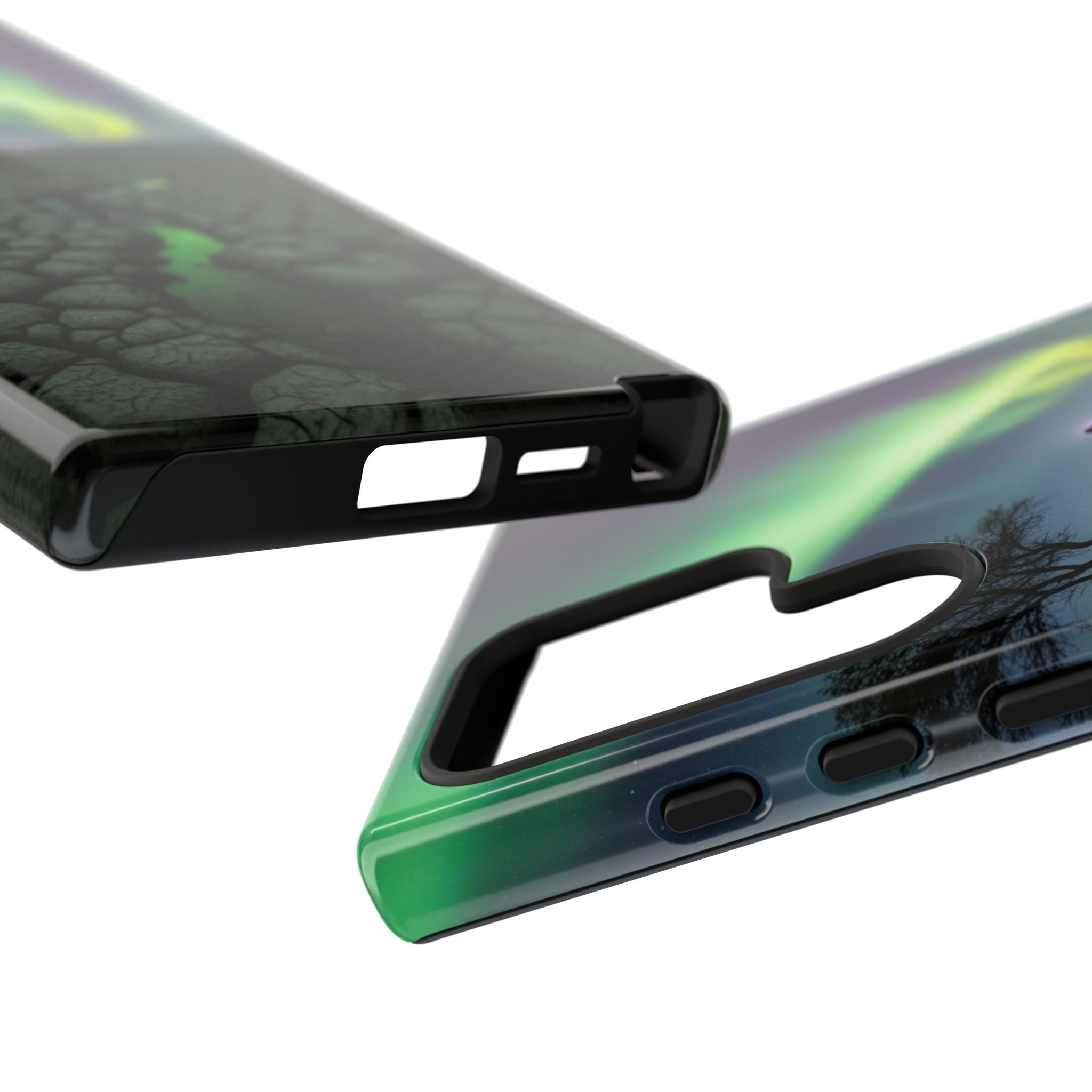Aurora Night Sky Tough Phone Case — Northern Lights Landscape Protective Cover