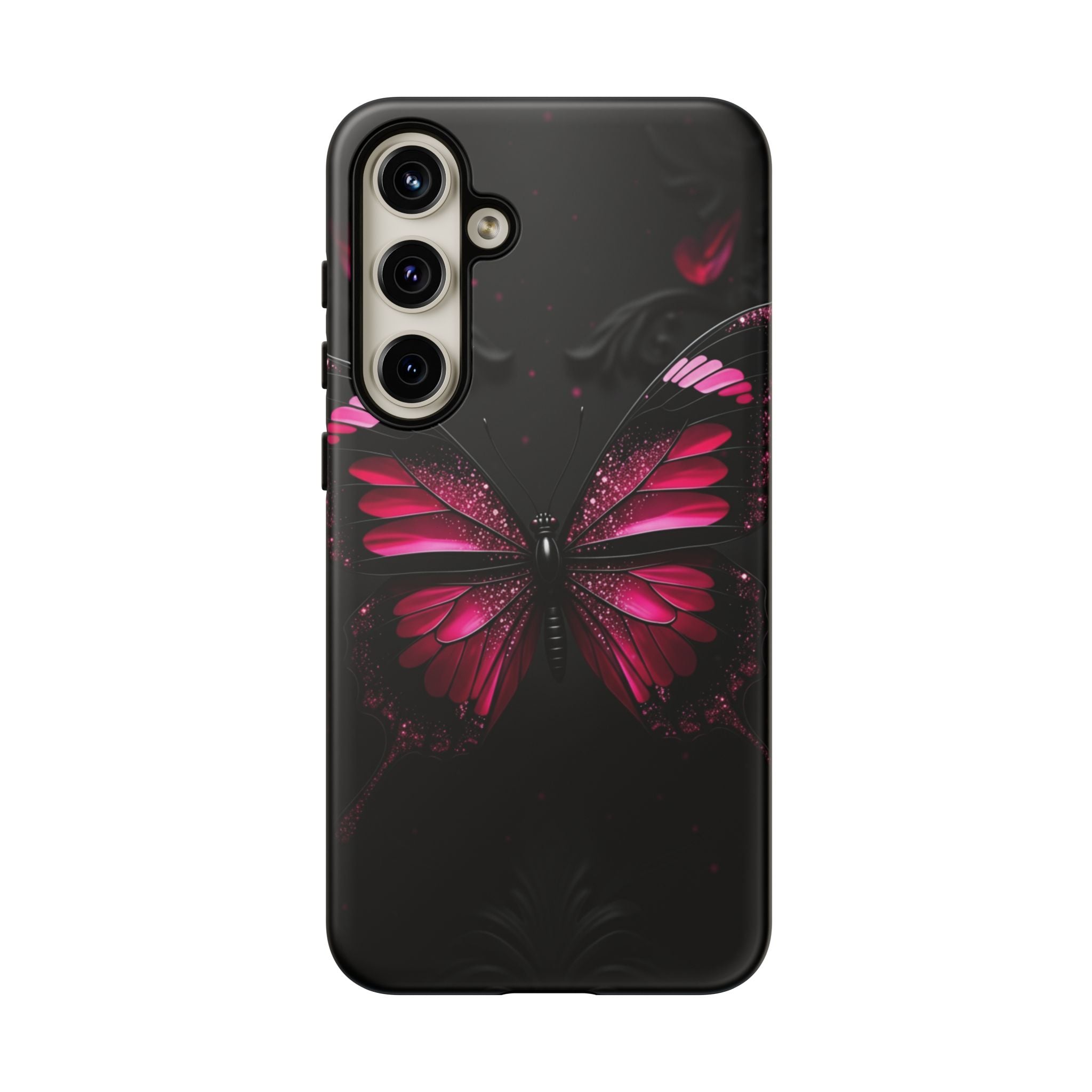Pink Butterfly Tough Phone Case - Shockproof Protective iPhone Cover