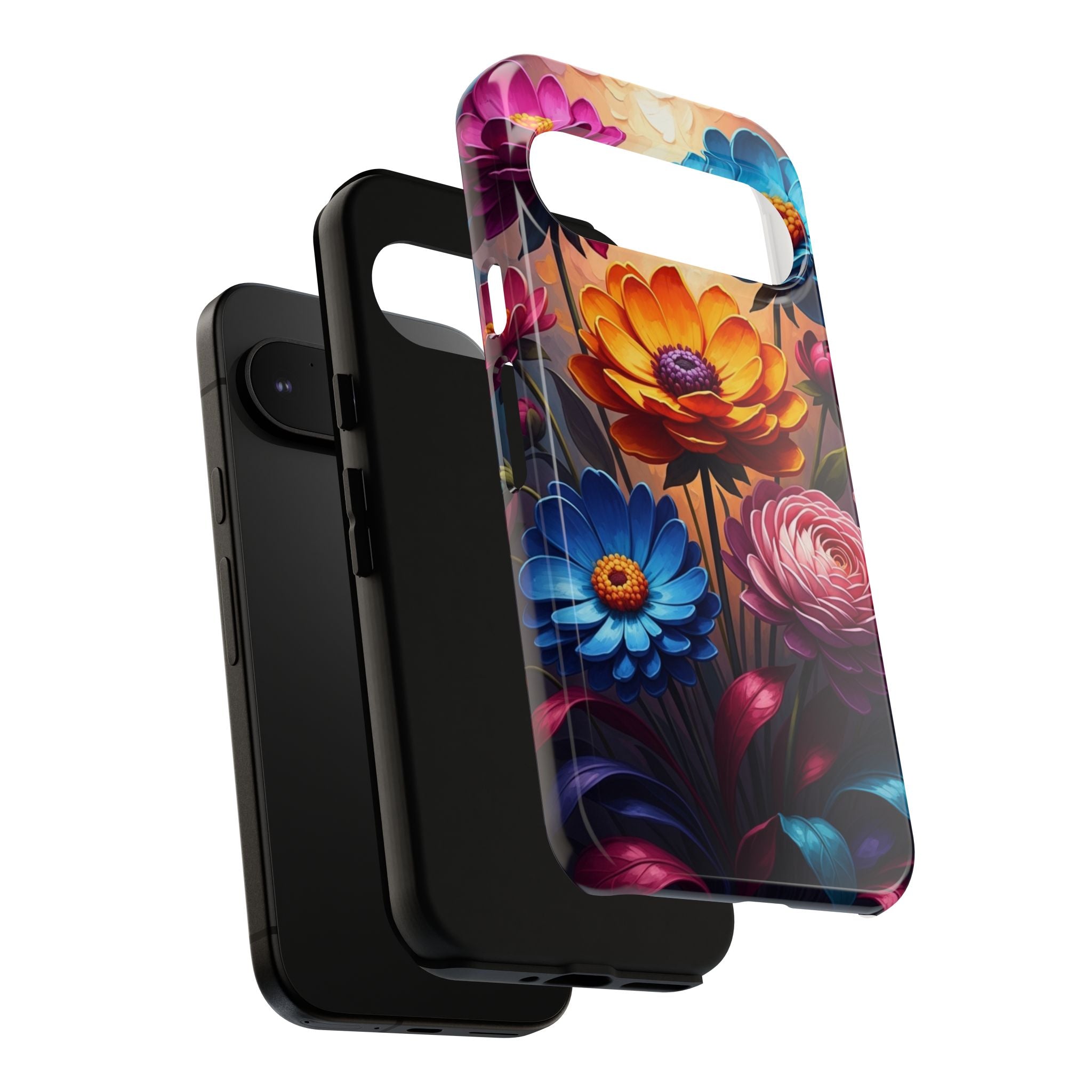 Floral Sunset Tough Phone Case — Vibrant Bloom Protective Cover