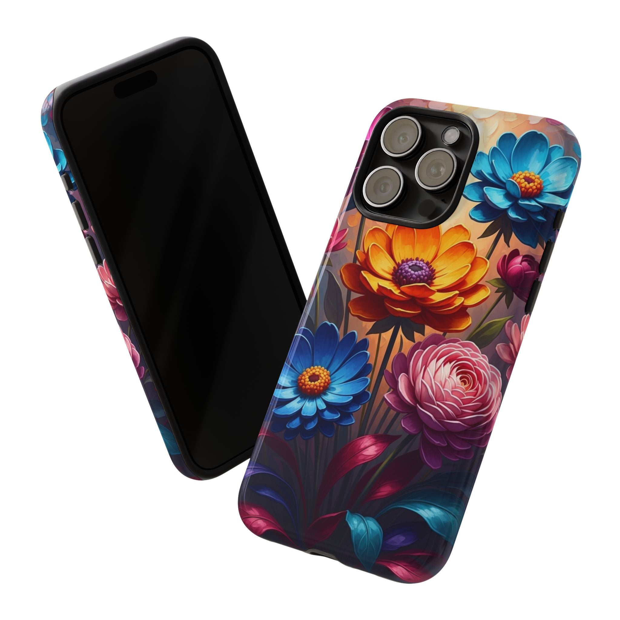 Floral Sunset Tough Phone Case — Vibrant Bloom Protective Cover
